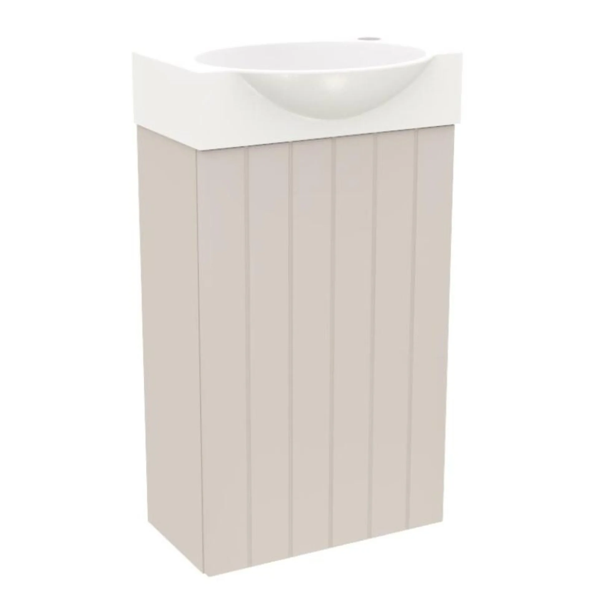 BADEDU IMPERO Gäste WC Waschtisch Set  40 cm breit, Beige, Waschbecken Keramik Weiß