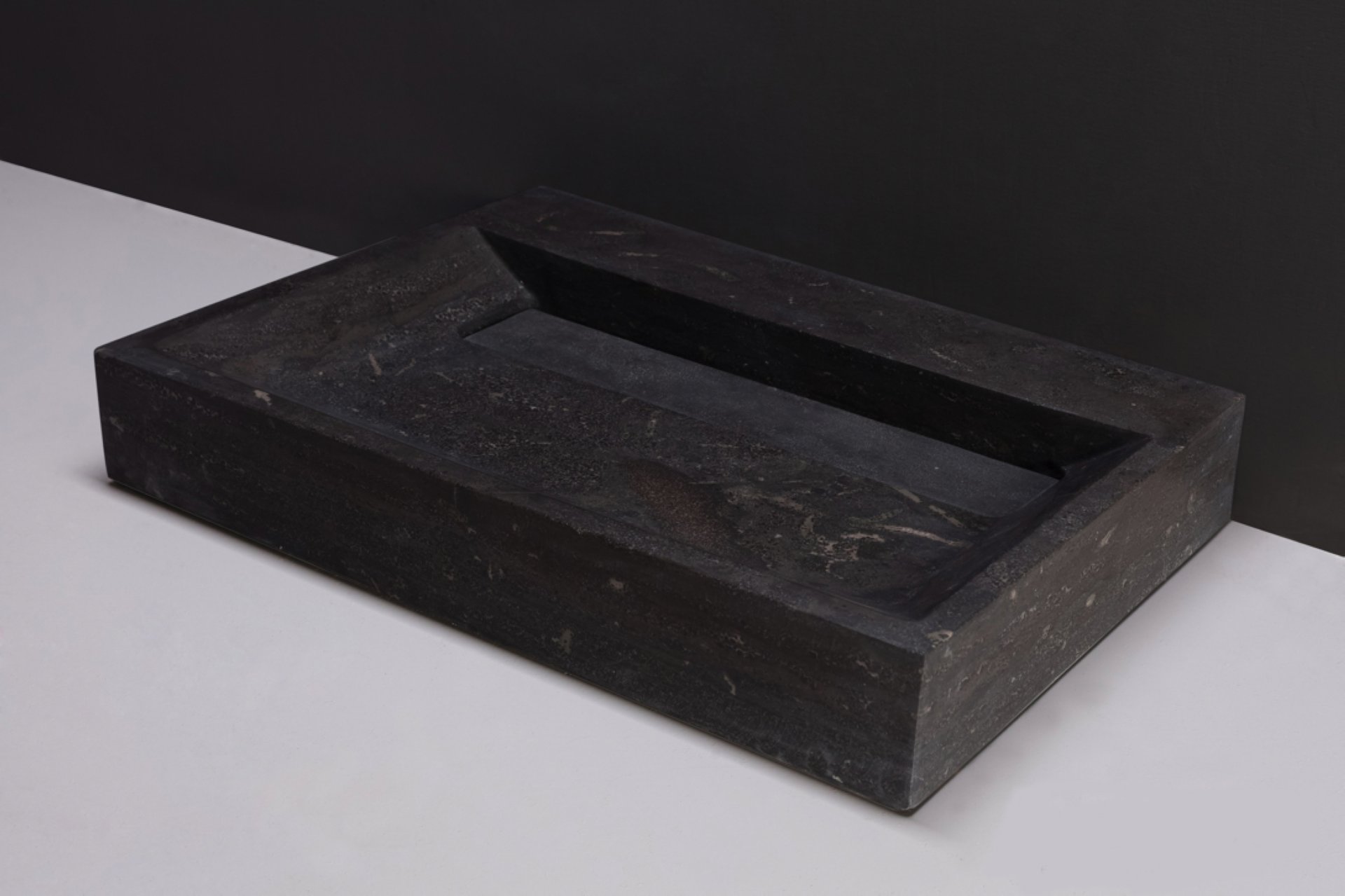 Waschbecken Naturstein BELLEZZA (60 cm) Bluestone, ohne Hahnloch, 100285