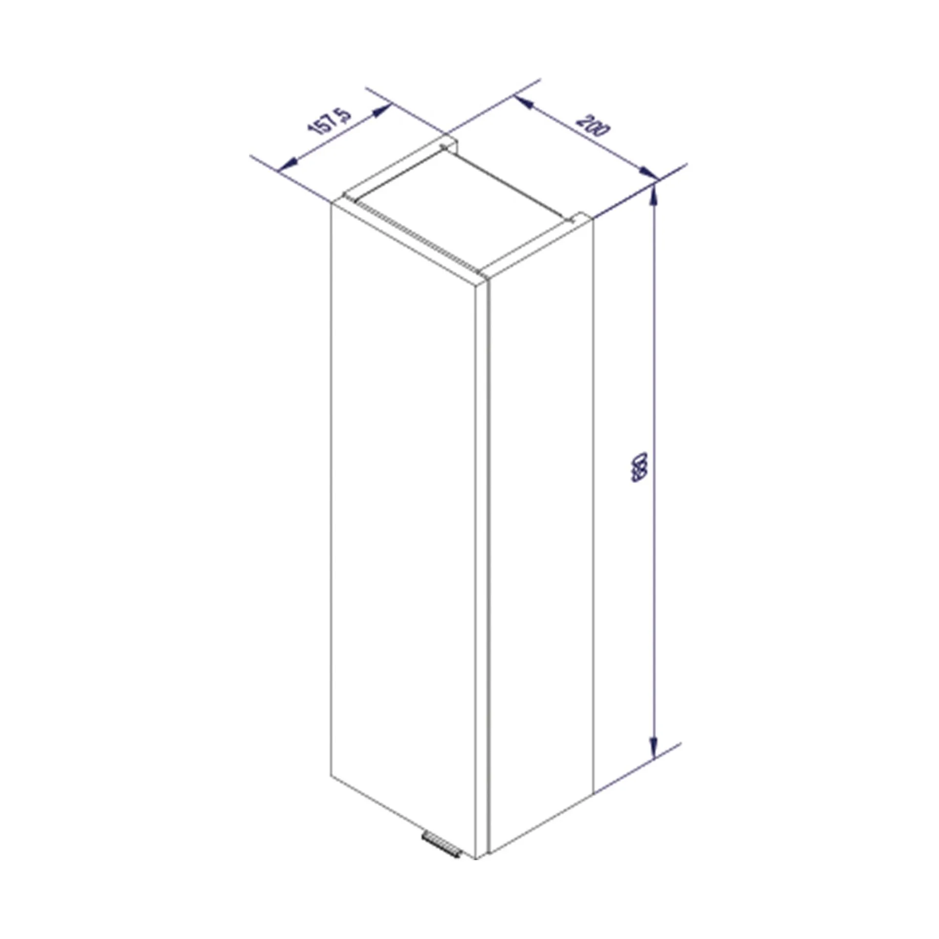 FACKELMANN LUXOR Hängeschrank 20 cm breit, Braun hell, Türanschlag links