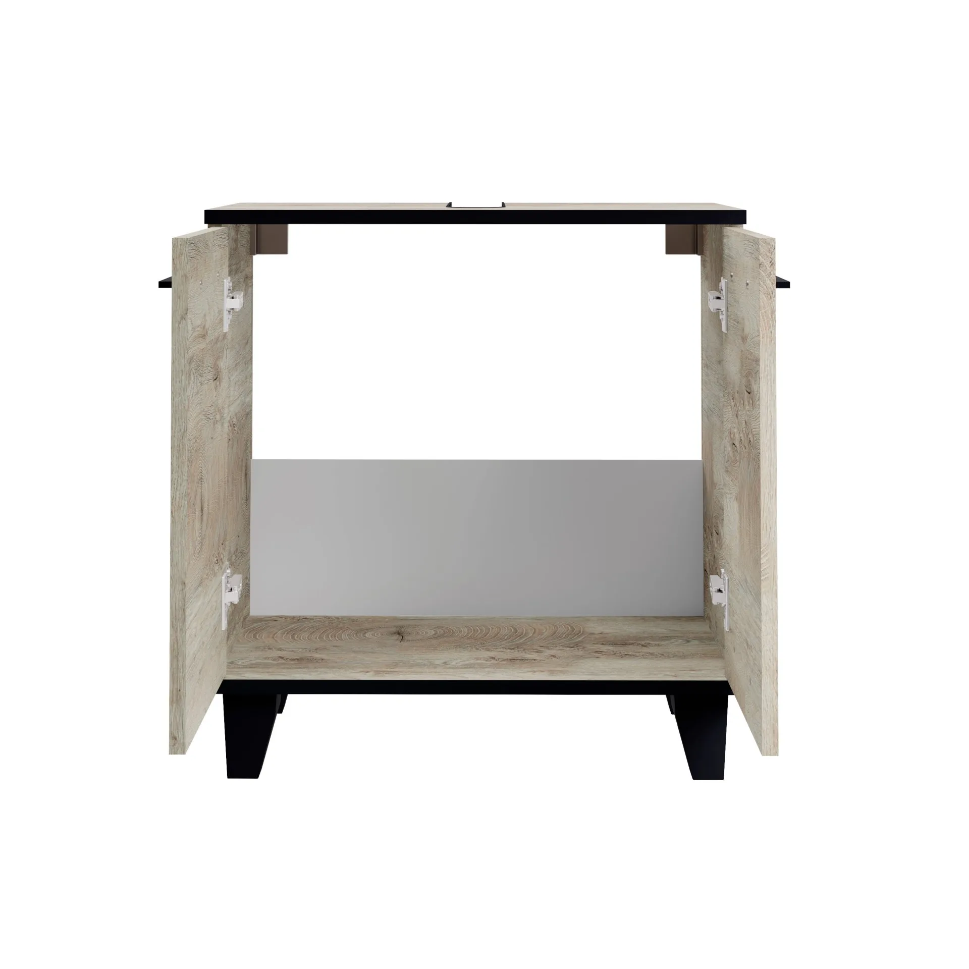 FACKELMANN TE-A Waschbeckenunterschrank 60 cm breit, Braun hell, mit Füßen