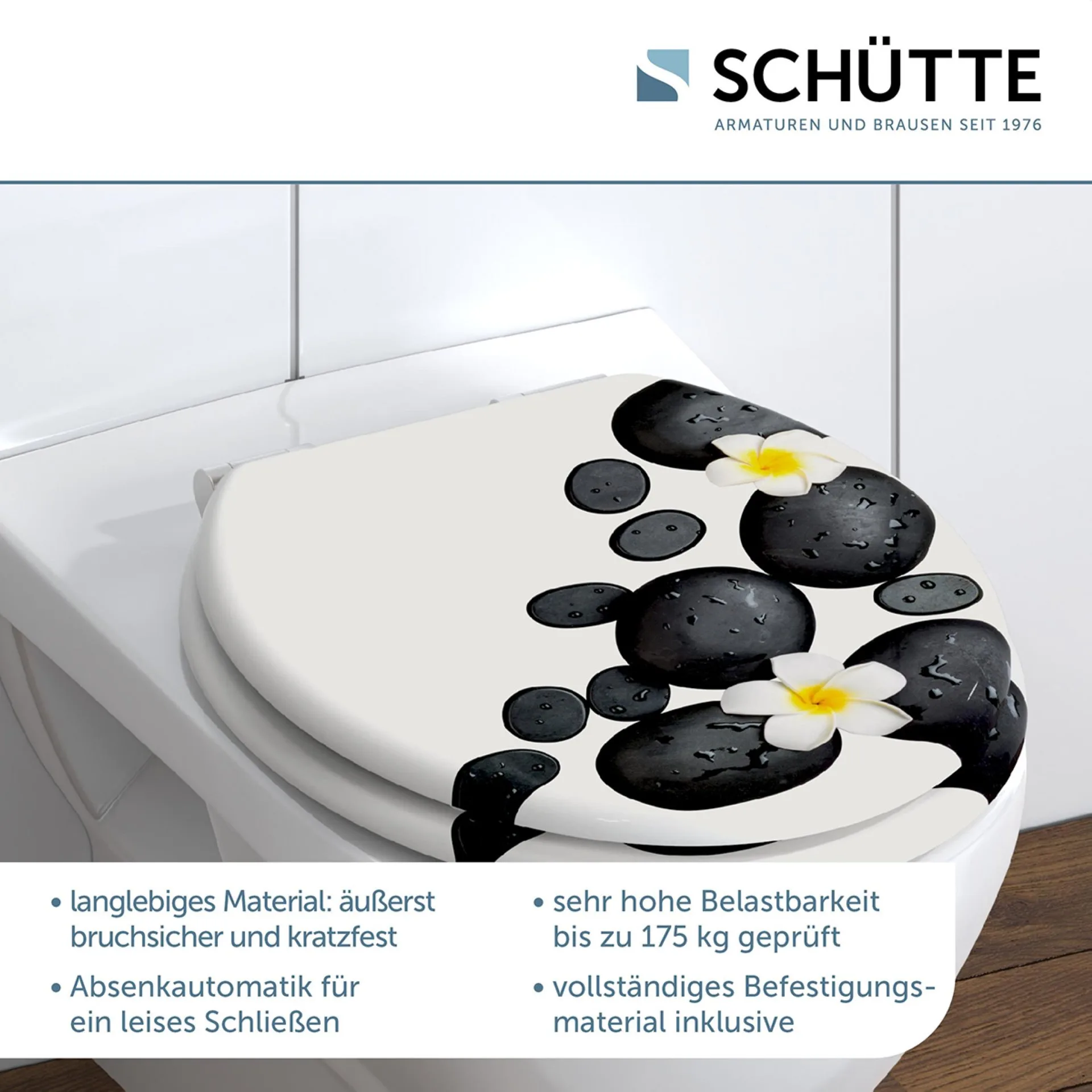 Schütte STONE DECORATION WC-Sitz, mit Absenkautomatik