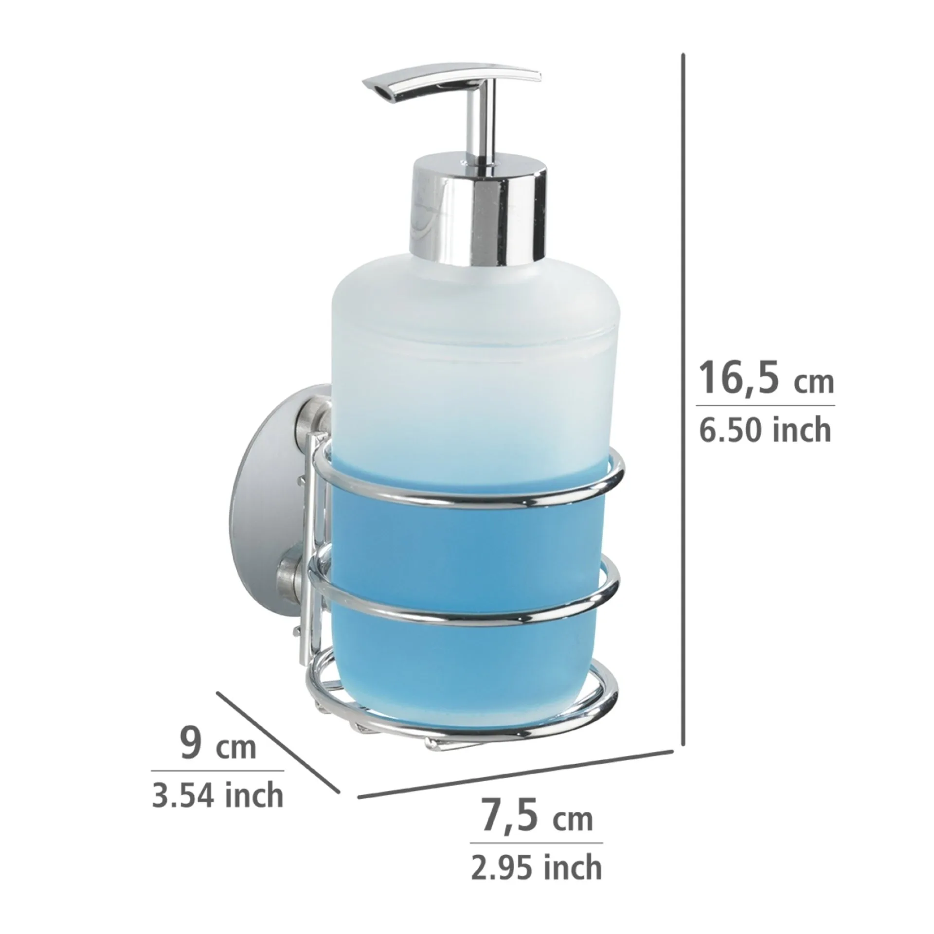WENKO TURBO LOC Accessoire Set, Weiß/Chrom, Seifenspender, Zahnputzbecher,Befestigen ohne Bohren