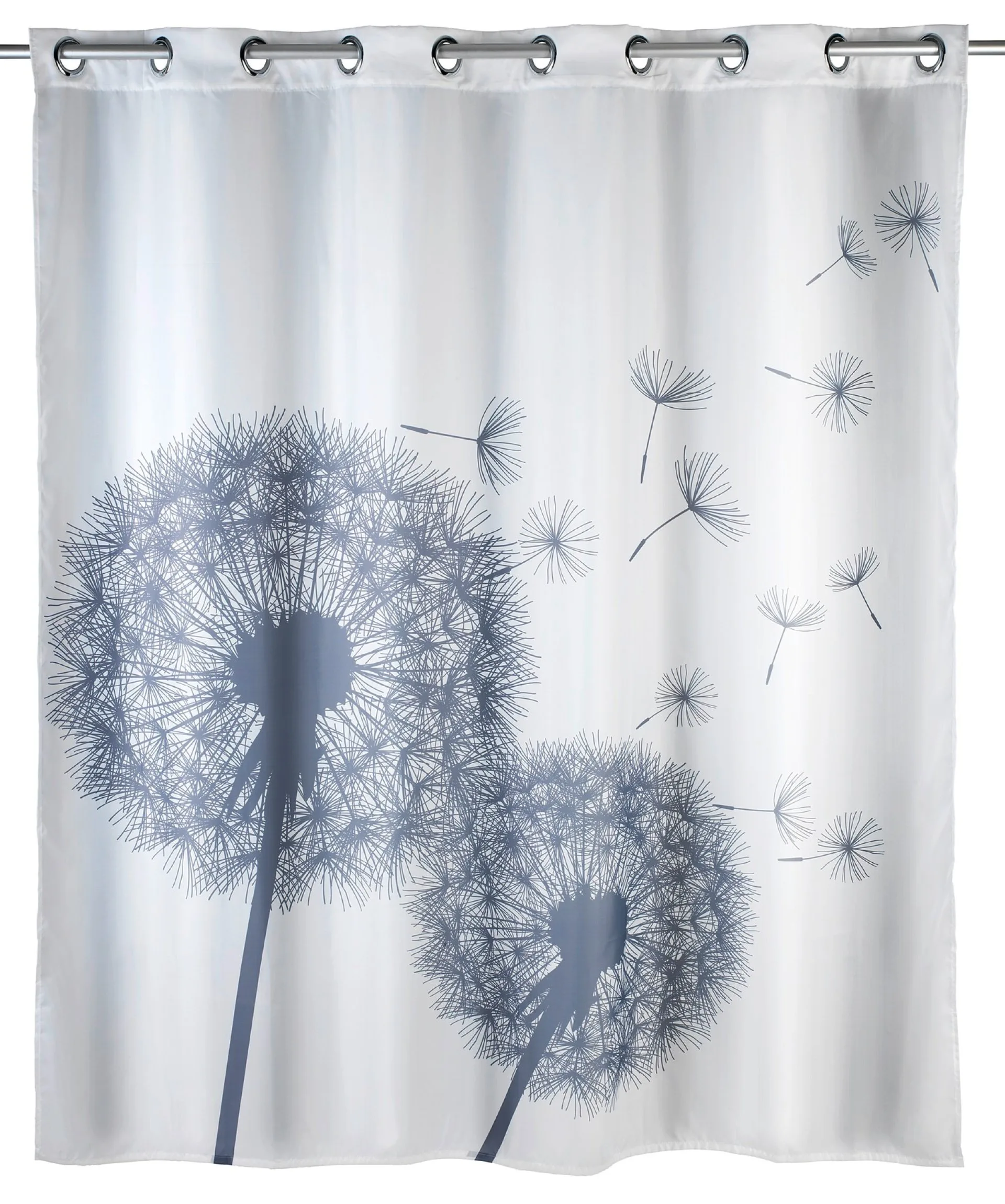 WENKO ASTERA FLEX Duschvorhang 180 x 200 cm, Weiß, Polyester, waschbar