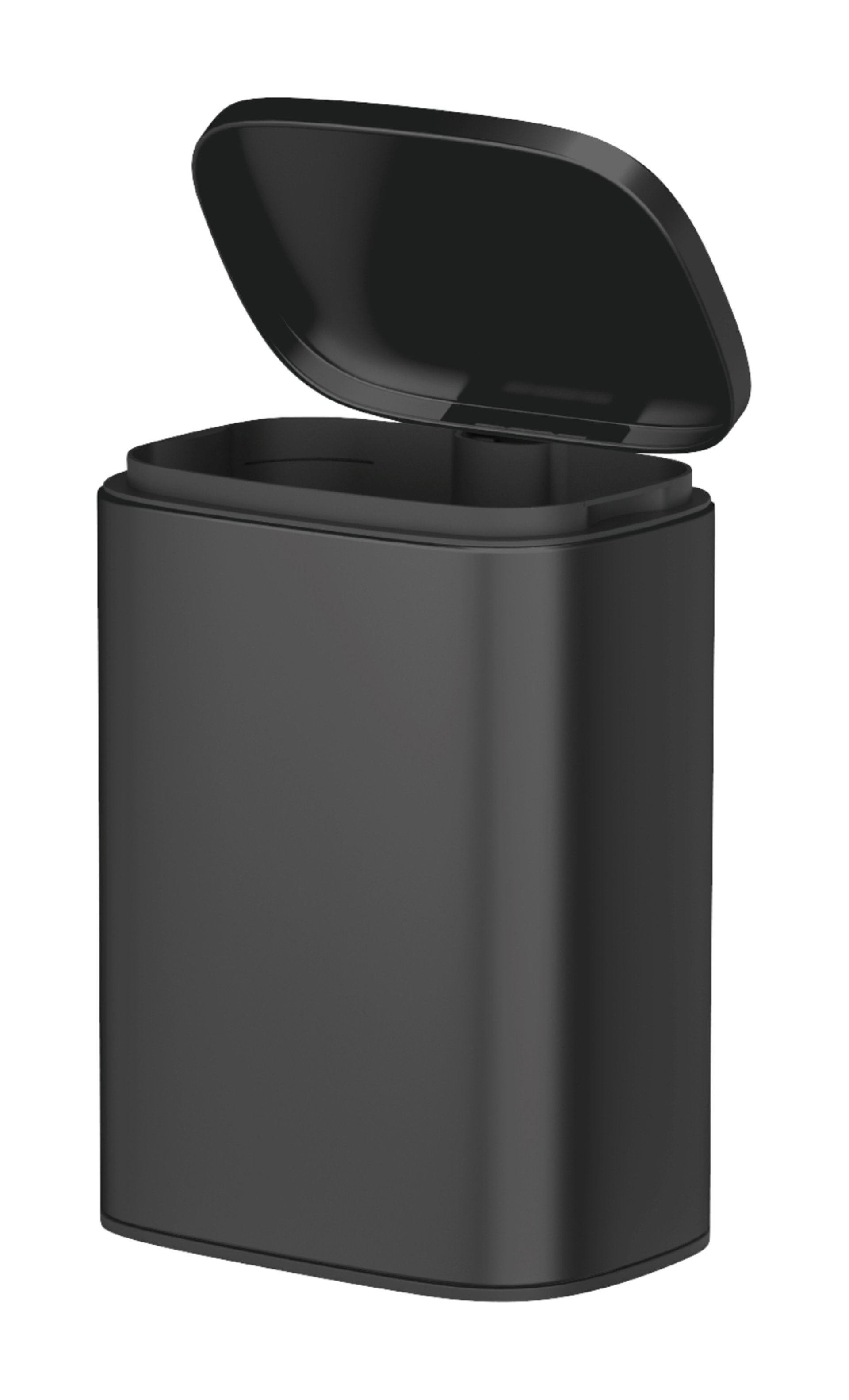 WENKO SARE Kosmetikeimer 5 Liter, Schwarz, mit Absenkautomatik, zur Wandmontage