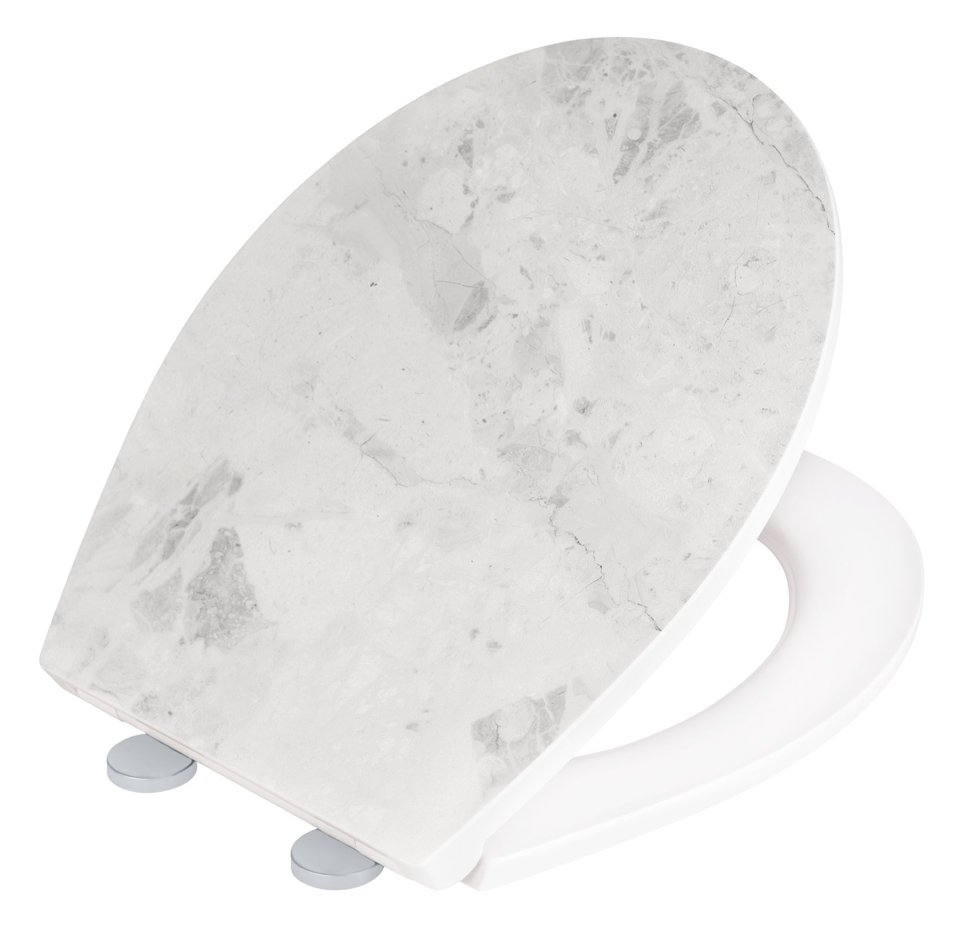 WENKO MARBLE WC-Sitz, Weiß, mit Absenkautomatik