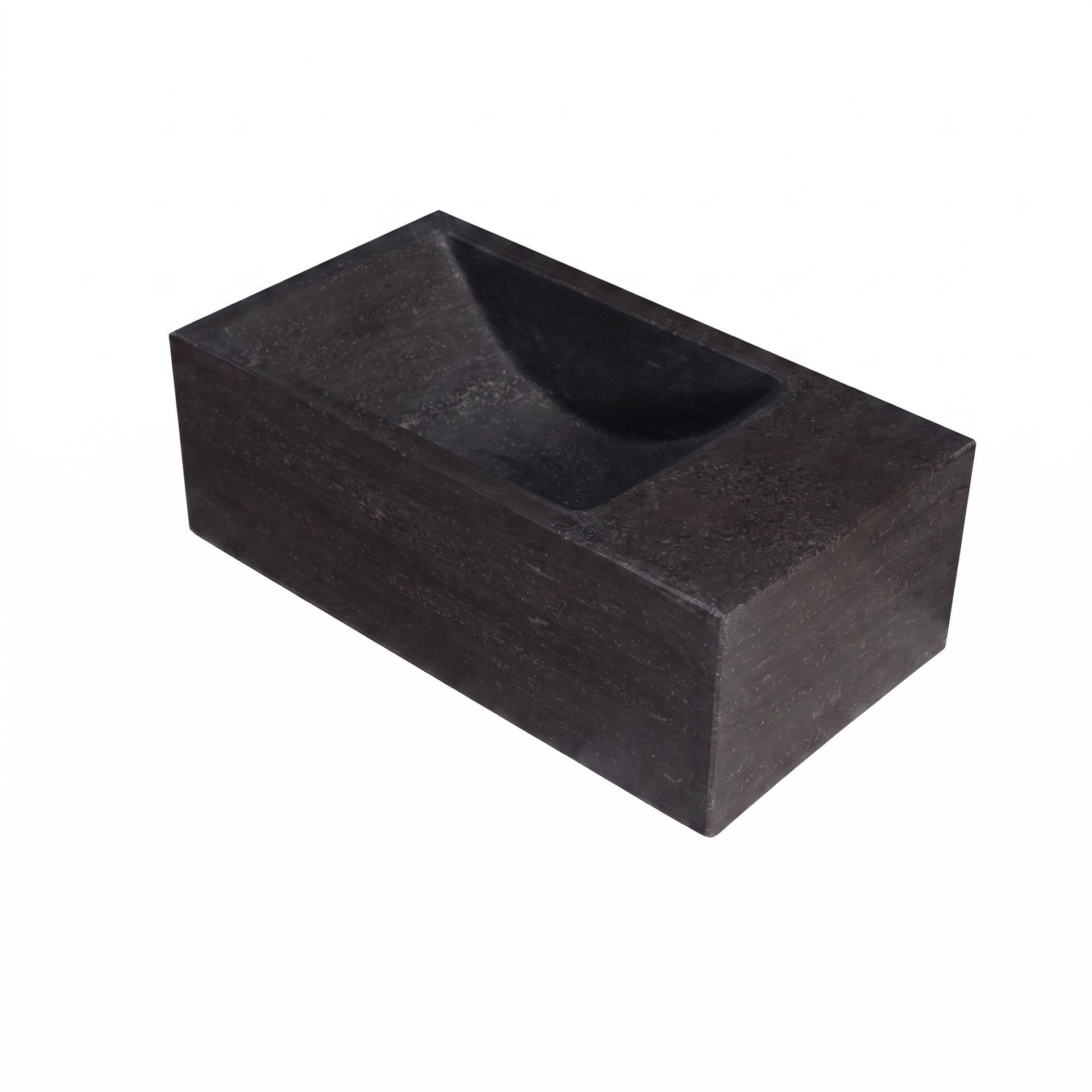 FORZALAQUA VENETIA XS Waschbecken 29 cm breit, Bluestone, Naturstein, ohne Hahnloch