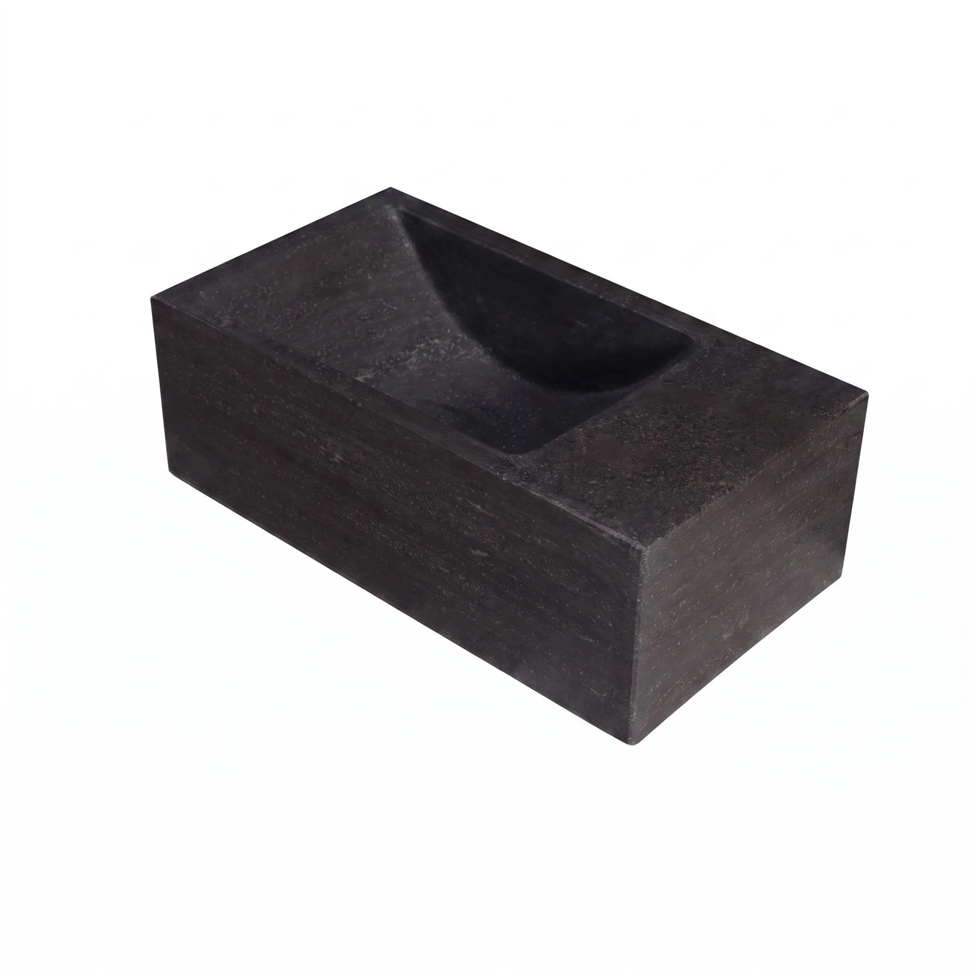 FORZALAQUA VENETIA XS Waschbecken 29 cm breit, Bluestone, Naturstein, ohne Hahnloch