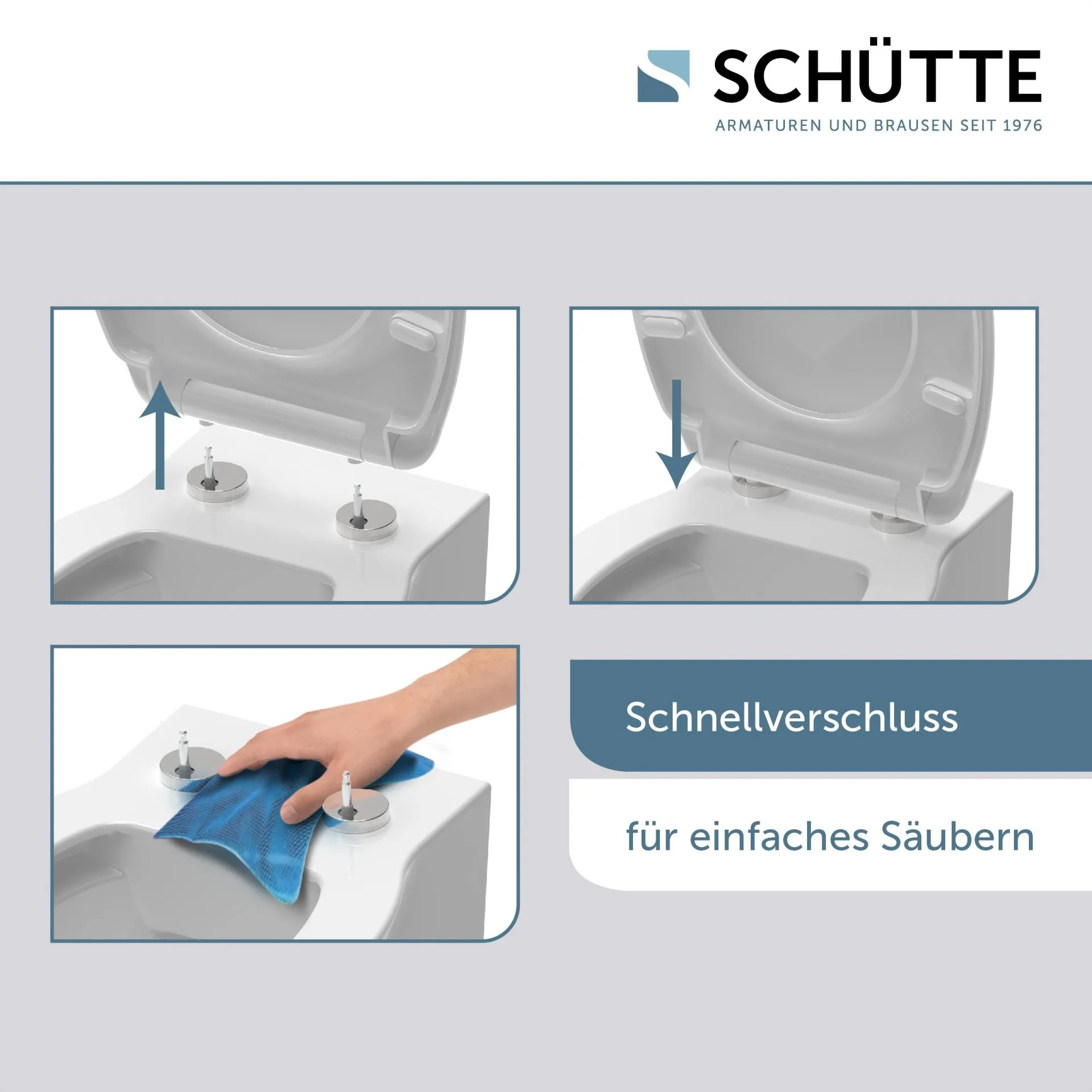 SCHÜTTE JASMIN WC-Sitz, Kunststoff, mit Absenkautomatik und Schnellverschluss