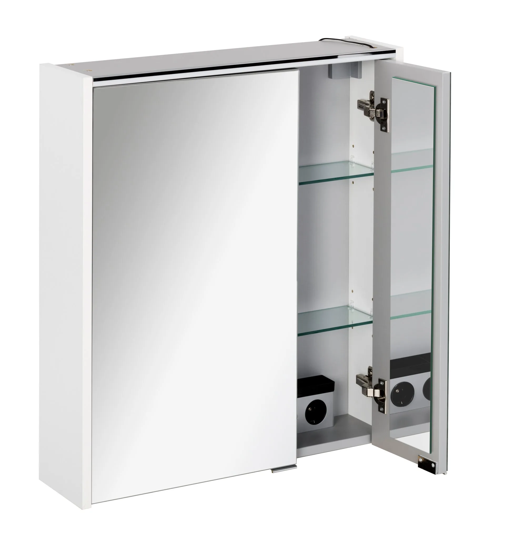 FACKELMNN LED Spiegelschrank 60 cm breit, Weiß
