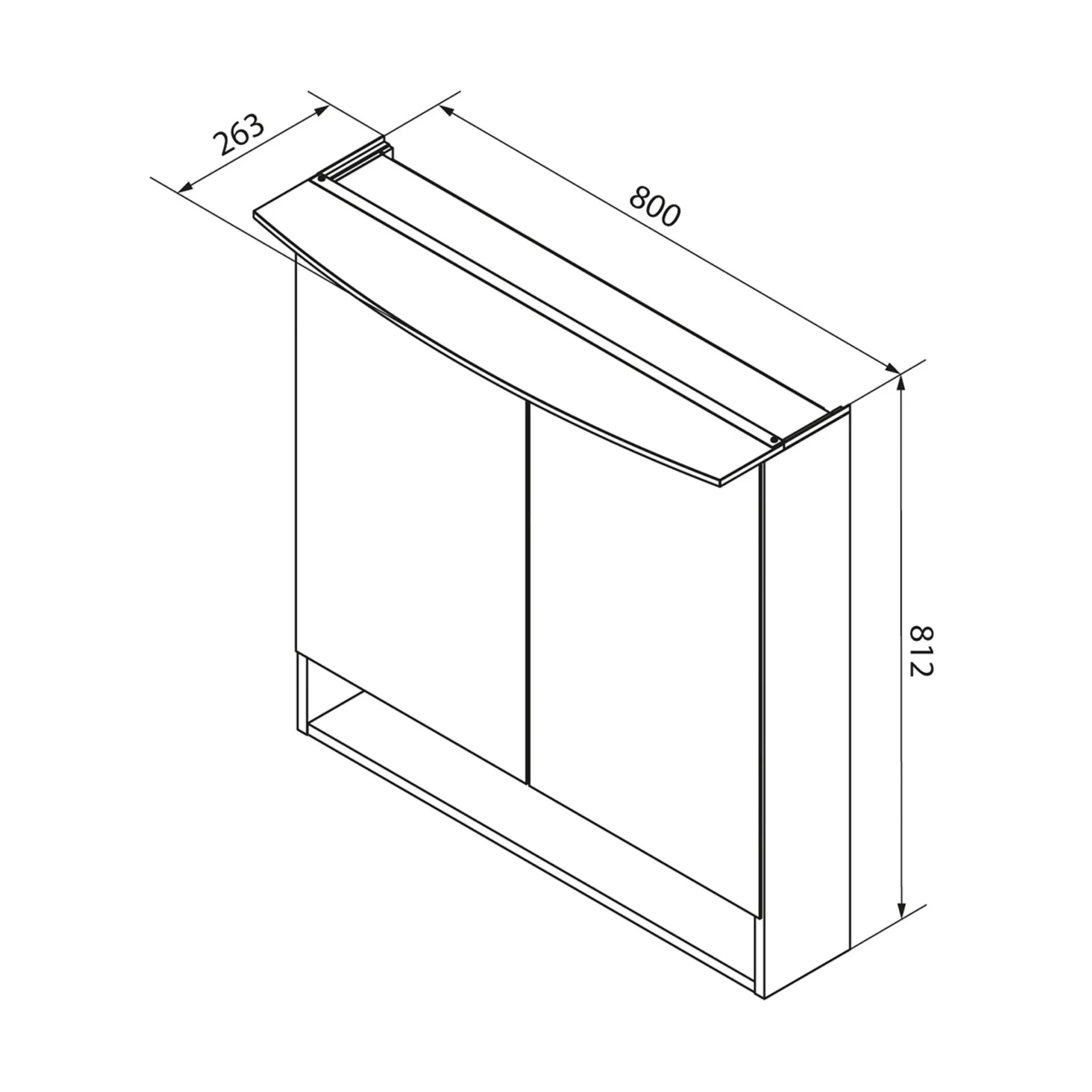 FACKELMANN B.STYLE LED Spiegelschrank 80 cm breit, Weiß