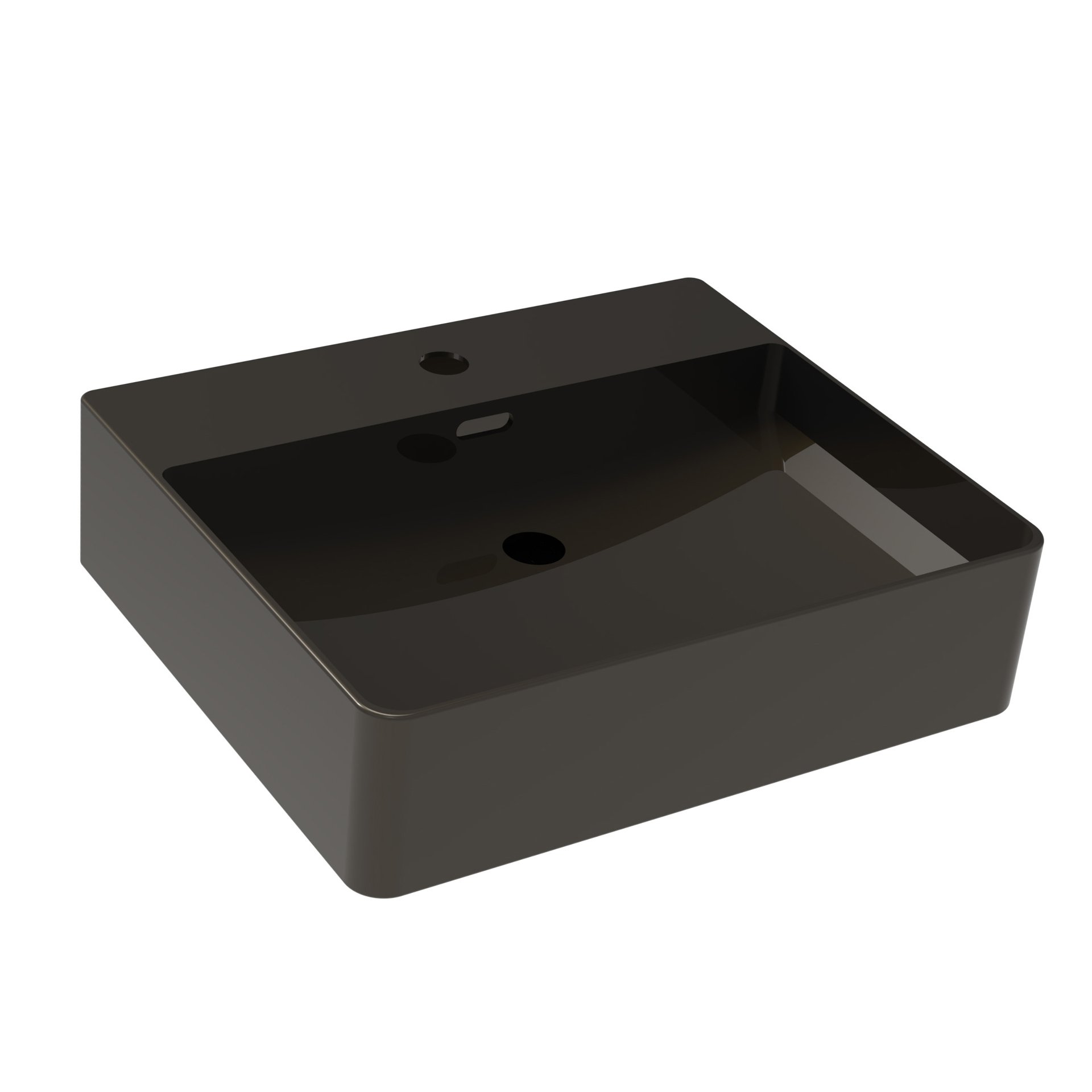 FACKELMANN VAIDA Aufsatzwaschbecken 50 cm breit, Schwarz matt, Keramik