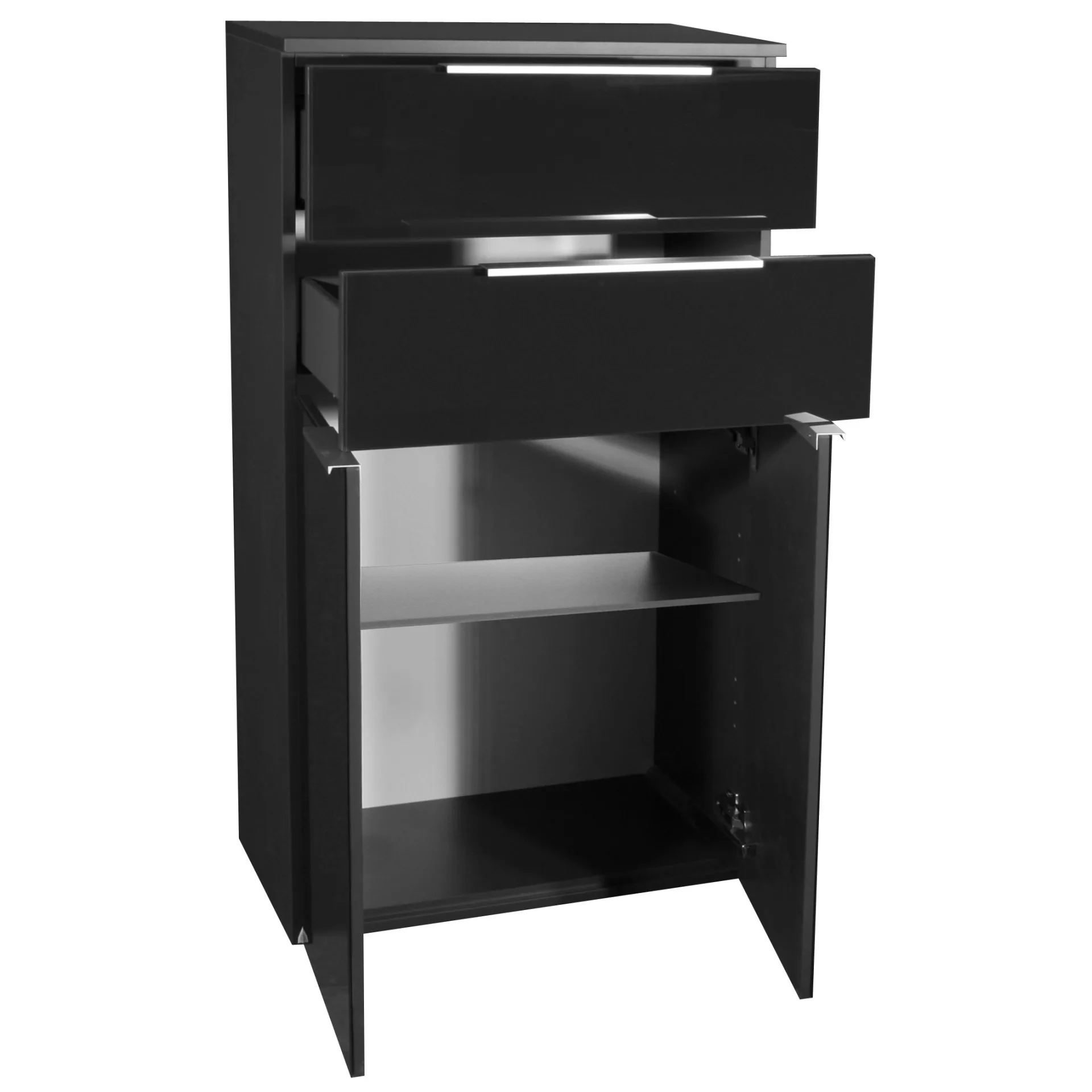 FACKELMANN KARA Doppel Midischrank 61 cm breit, Anthrazit, mit 2 Schubladen