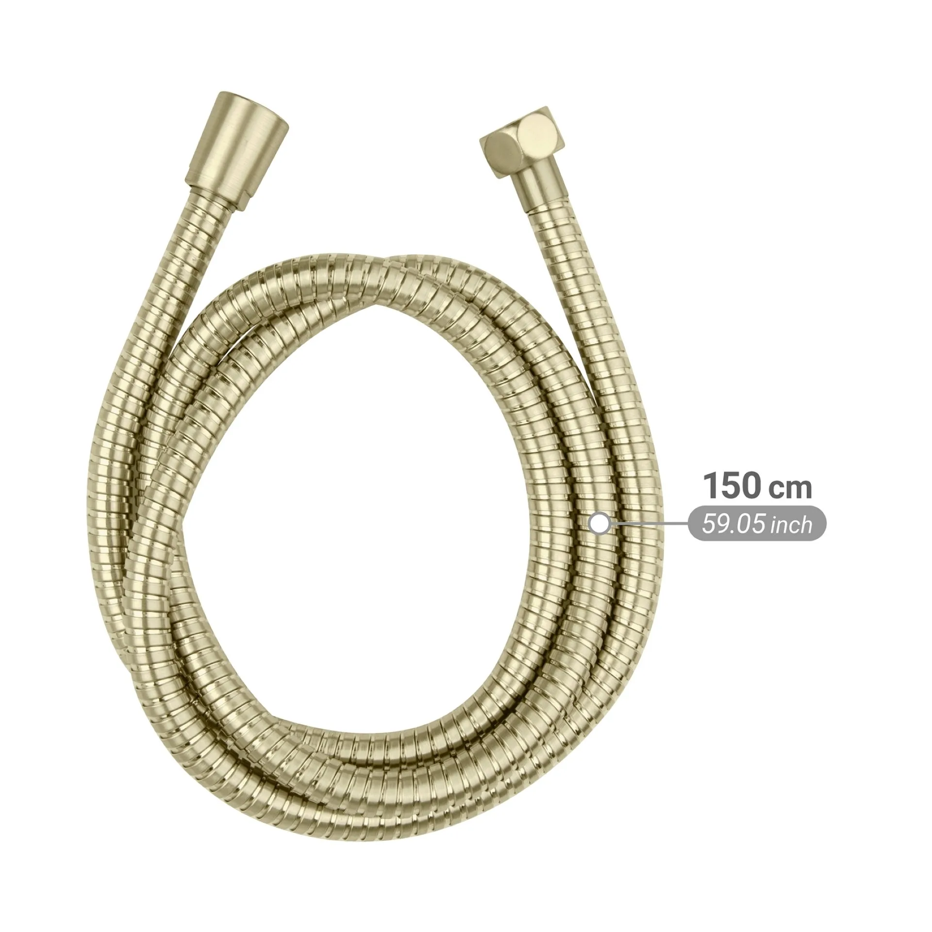 WENKO BRASS Duschschlauch 150 cm, Gold, 1/2" Standardanschluss + Trinkwasserzulassung