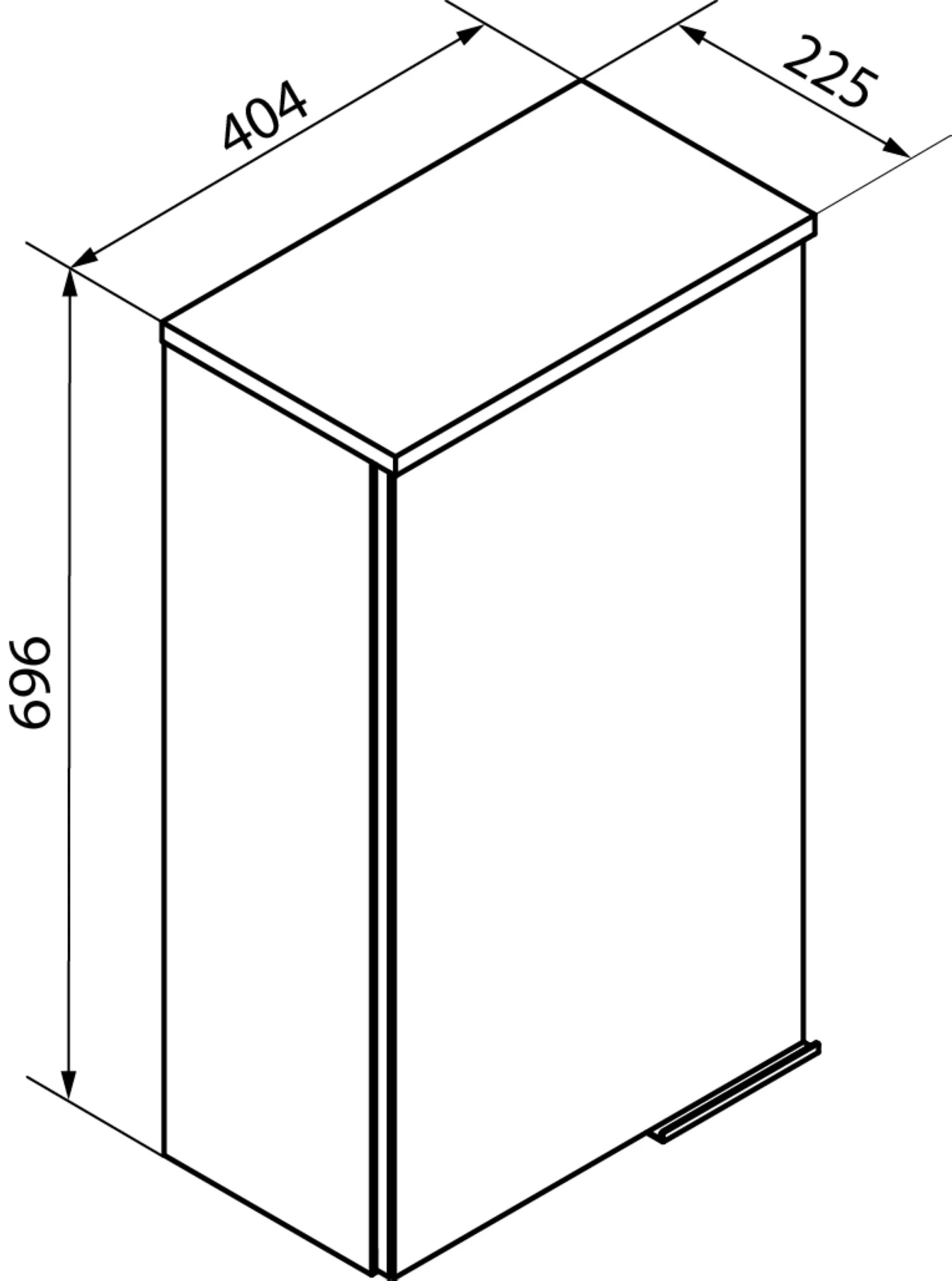 FACKELMANN KARA Hängeschrank 40 cm breit, Weiß, Türanschlag links