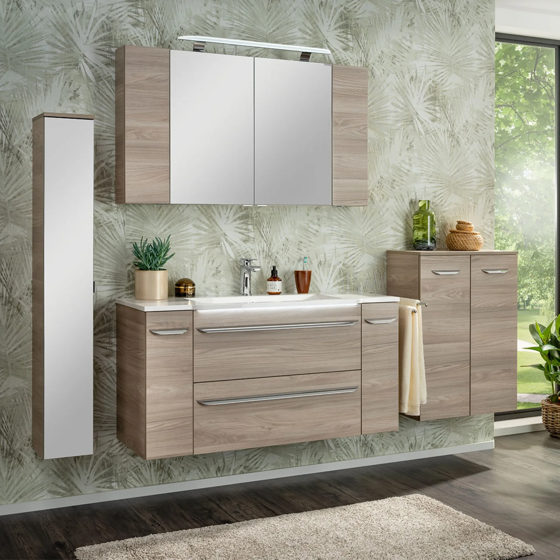 FACKELMANN LUXOR Unterschrank 20 cm breit, Braun hell, Türanschlag rechts