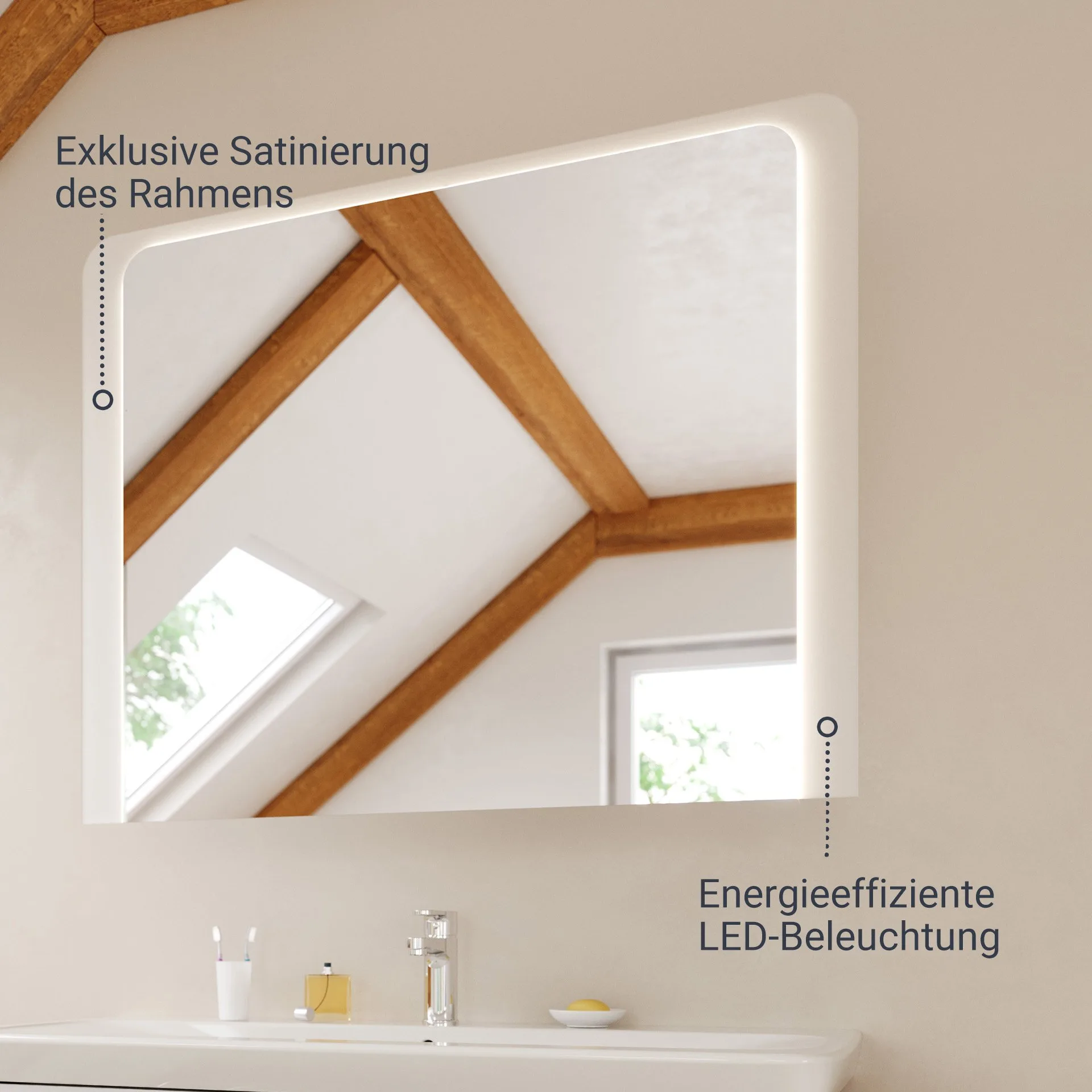 FACKELMANN MILANO LED Spiegel 100 cm breit