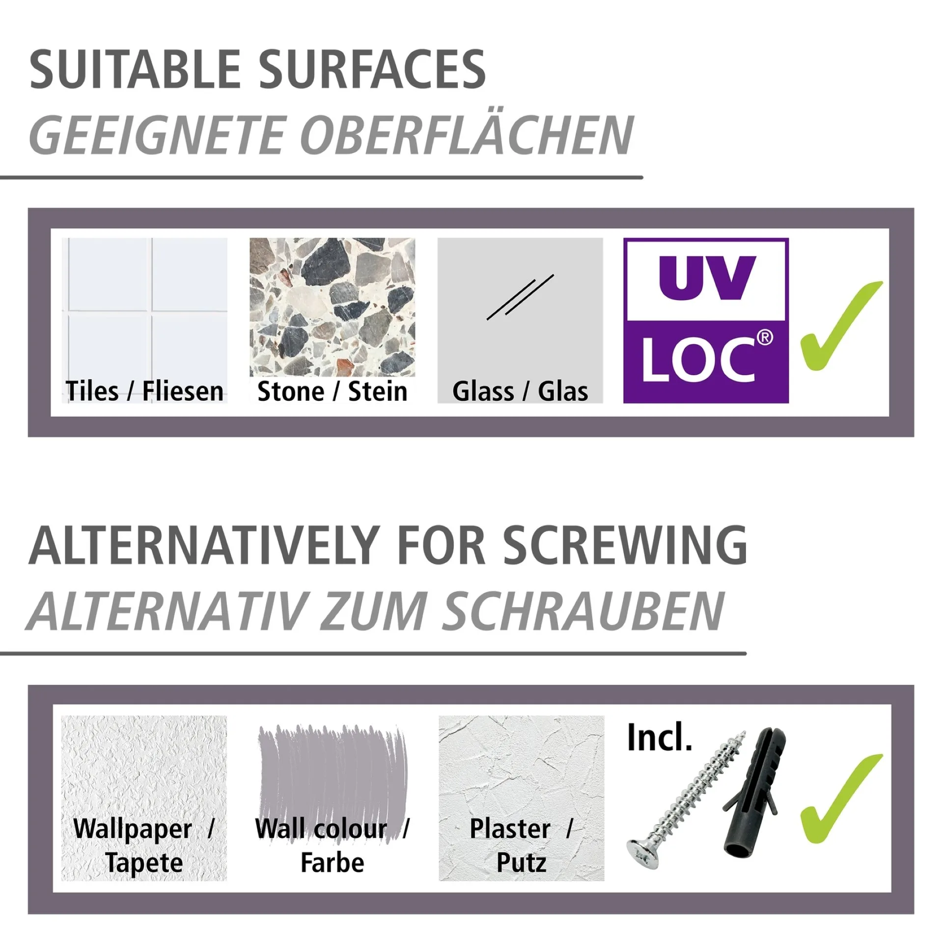 WENKO UDINE Seifenspender 200 ml, Schwarz/Silber, Edelstahl rostfrei, UV-Loc