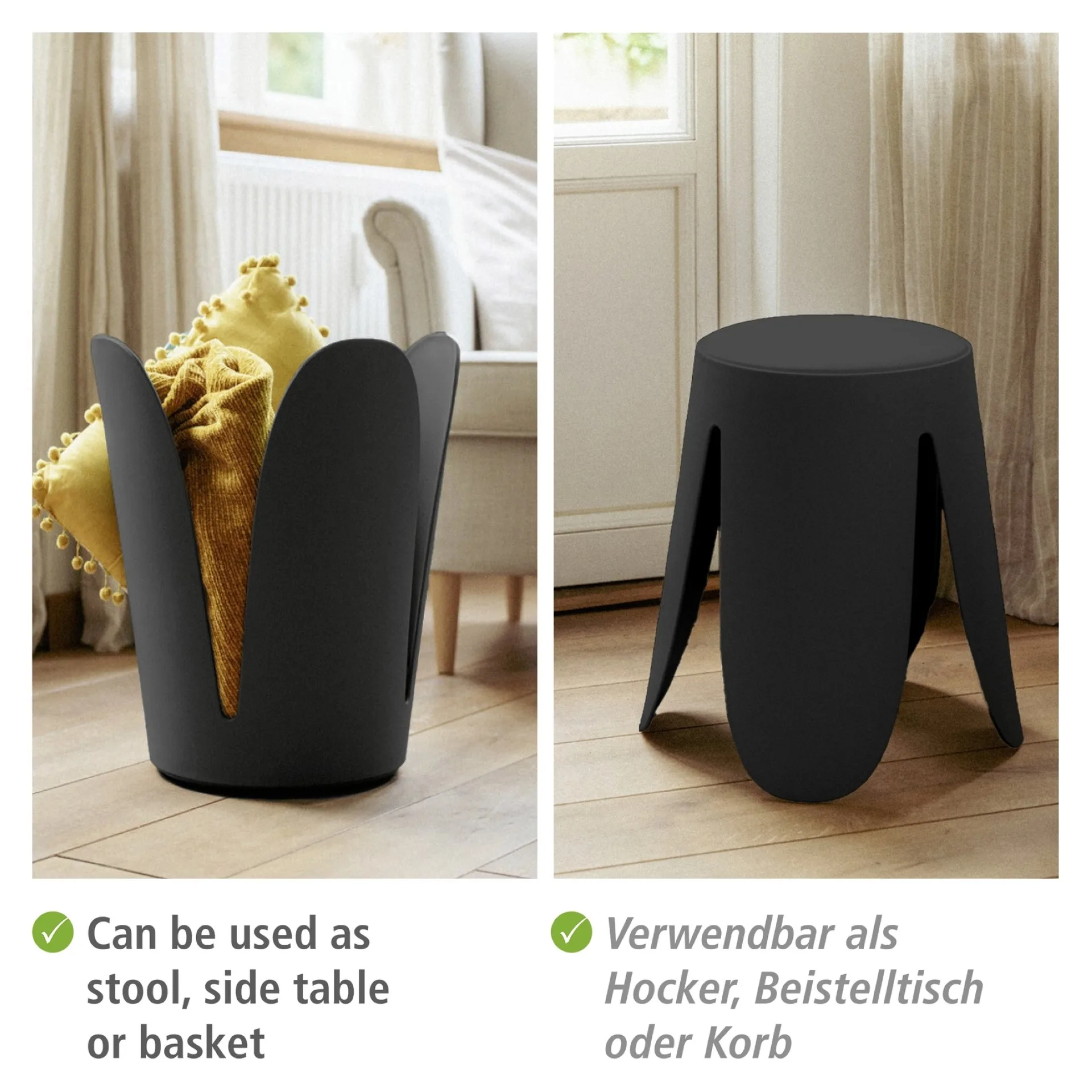 WENKO COMISO Badhocker, Schwarz matt