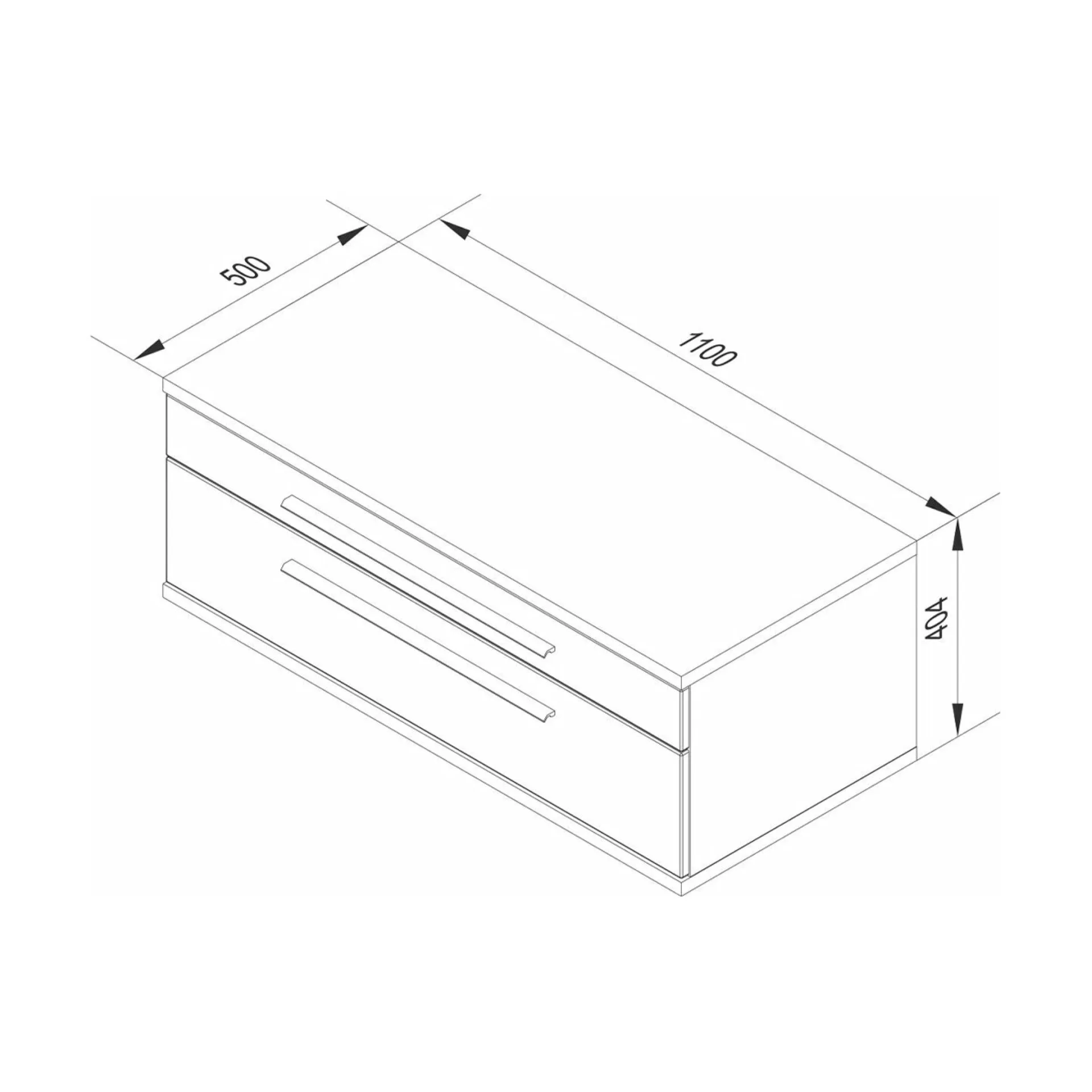 FACKELMANN STANFORD Waschbeckenunterschrank 110 cm breit, Weiß/Braun hell