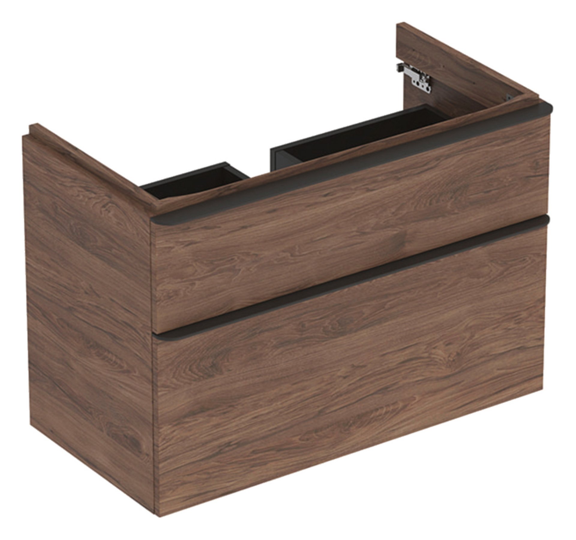 GEBERIT SMYLE SQUARE Waschbeckenunterschrank 88,4 cm breit, Braun dunkel