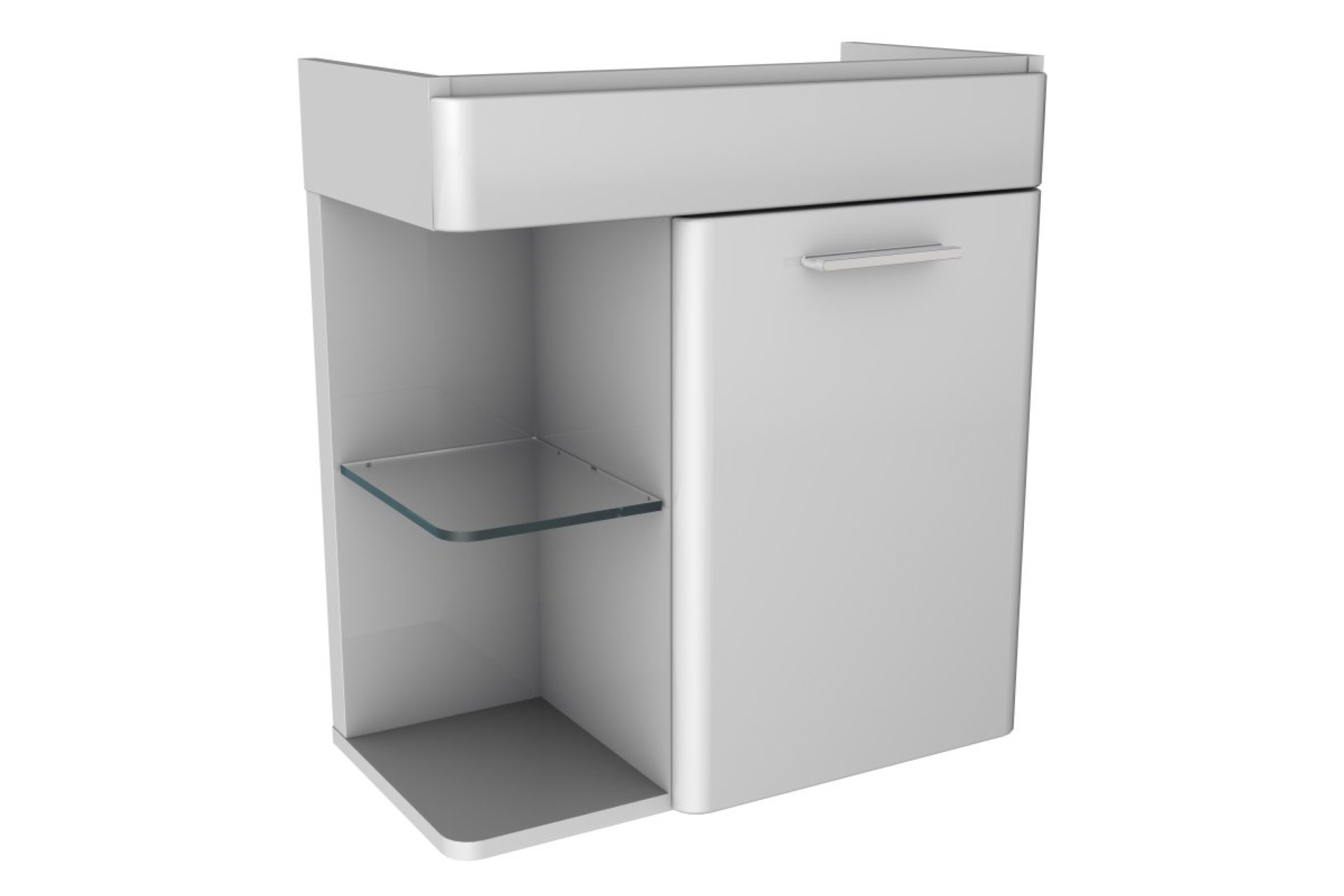 LANZET K8 Gäste WC Waschtischunterschrank 55 cm, Weiß