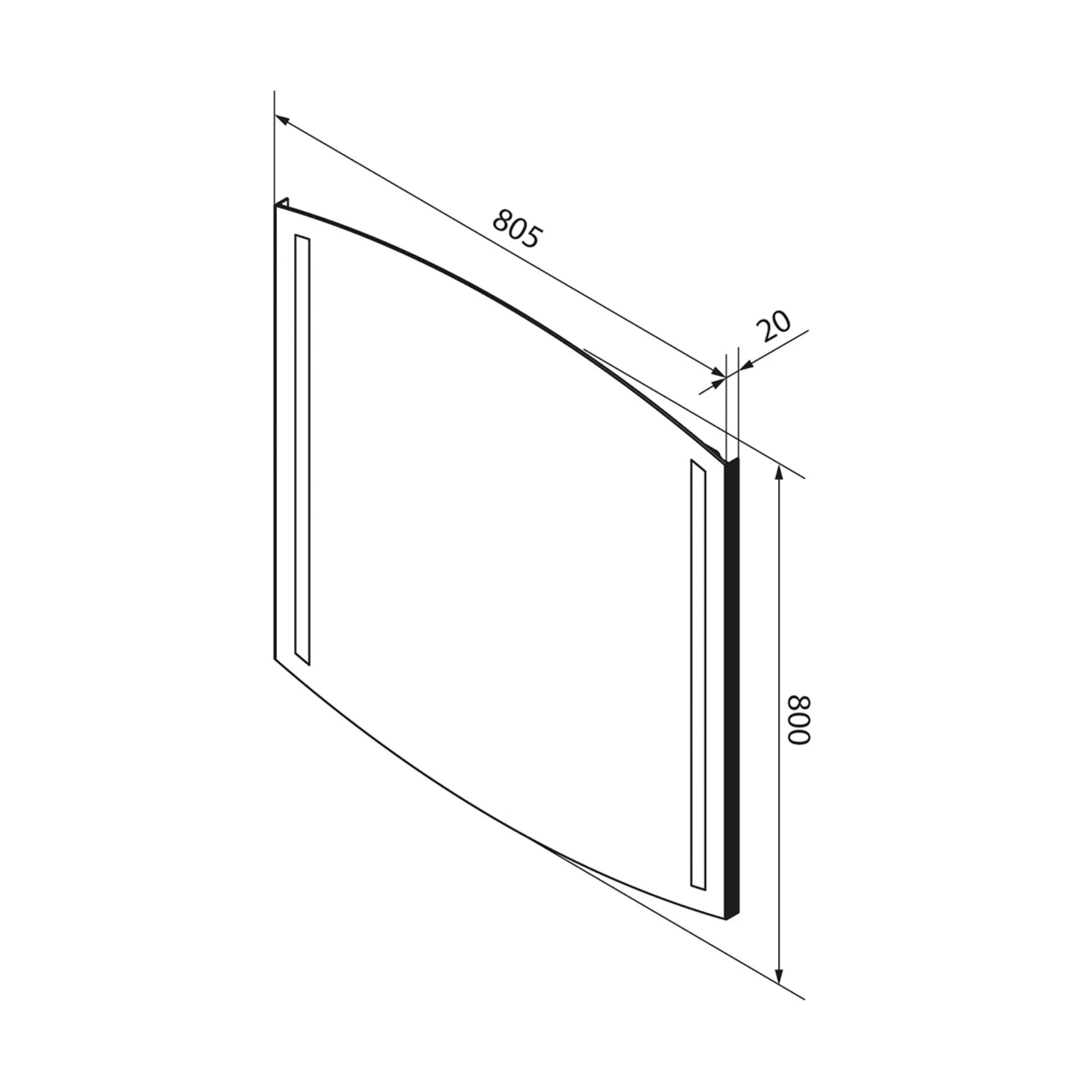 FACKELMANN B.STYLE LED Spiegel 80 cm breit