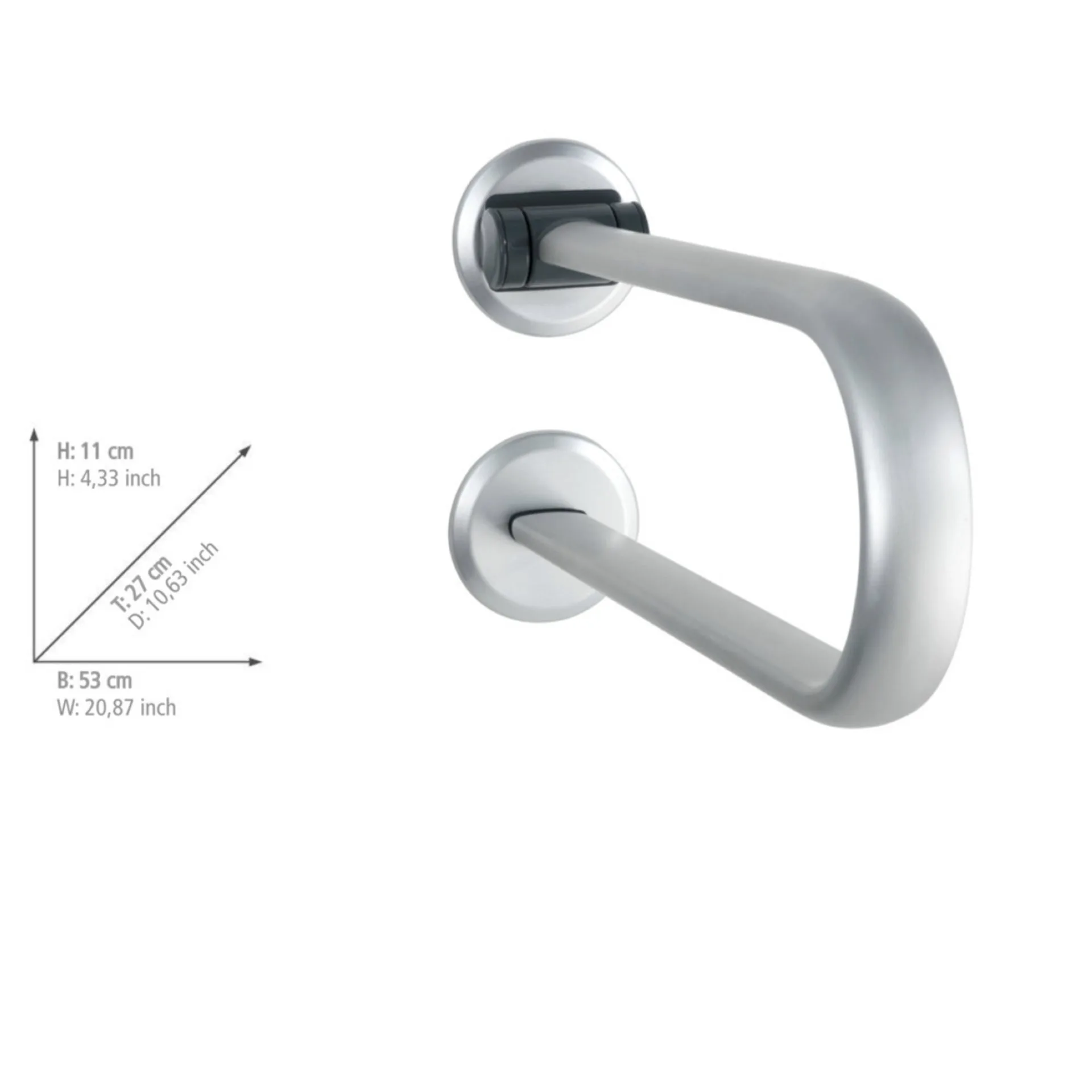 WENKO SECURA PREMIUM Wandhaltegriff, Silber, 120 kg Tragkraft