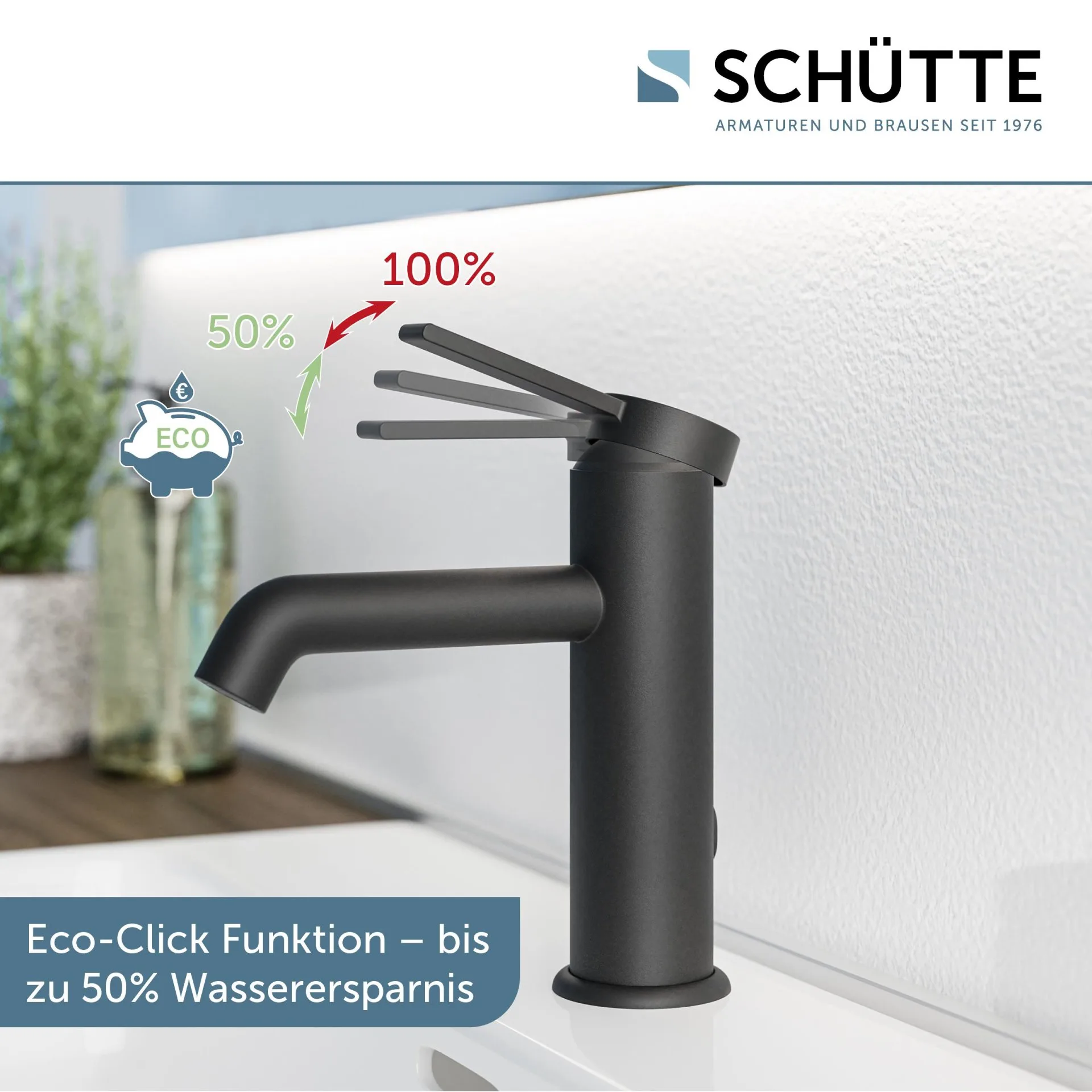 SCHÜTTE LOS ANGELES Waschtischarmatur, Schwarz matt