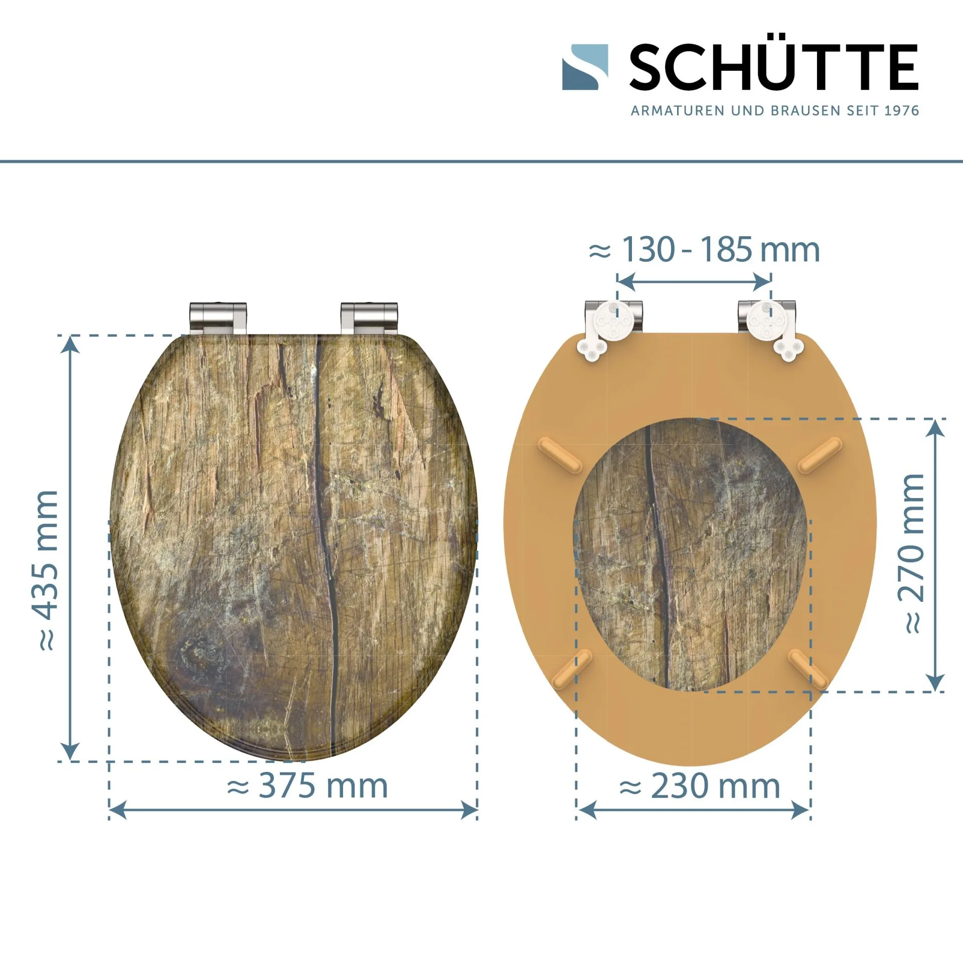 SCHÜTTE SOLID WOOD WC-Sitz, Braun, MDF, mit Absenkautomatik