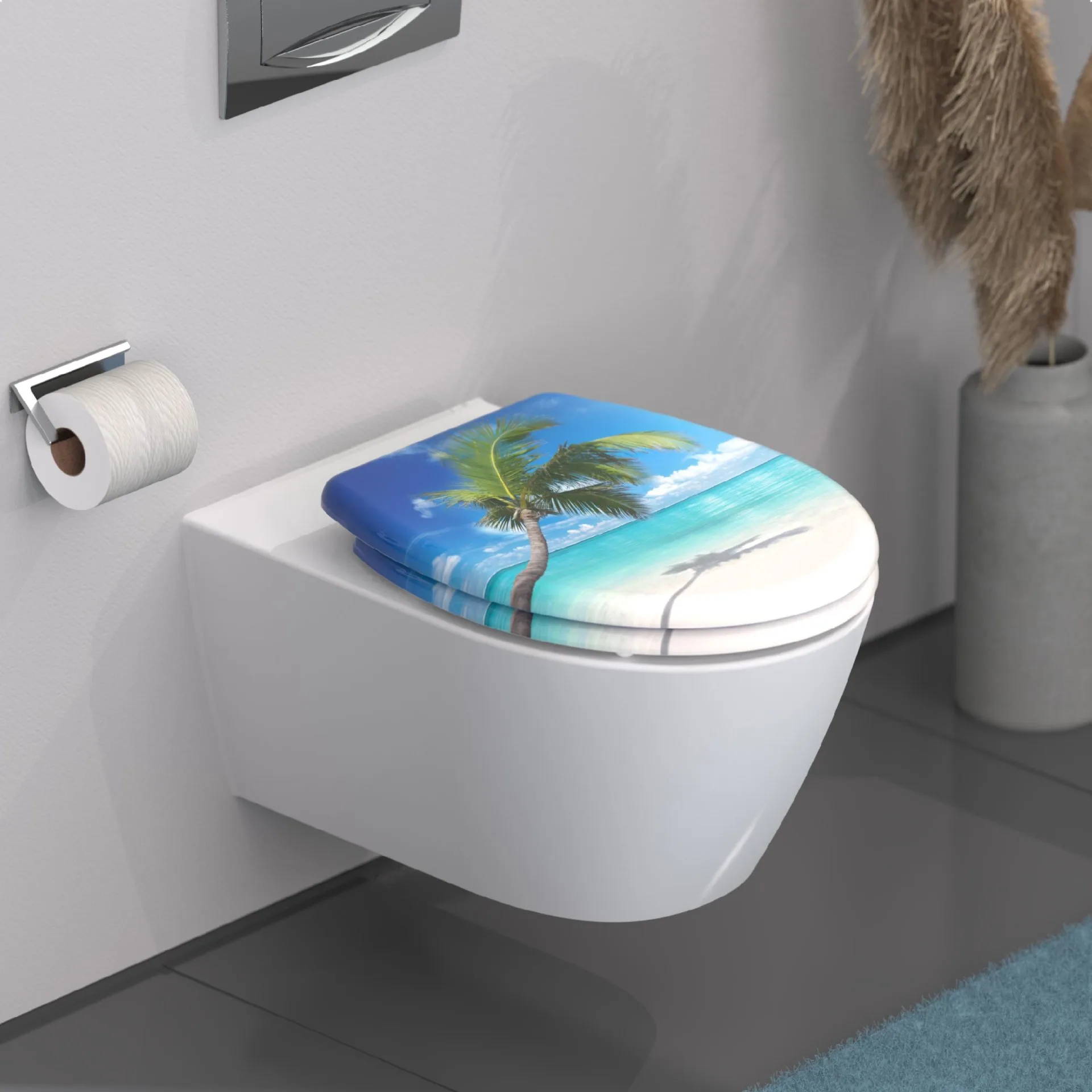 SCHÜTTE CARRIBEAN WC-Sitz, Kunststoff, mit Absenkautomatik und Schnellverschluss