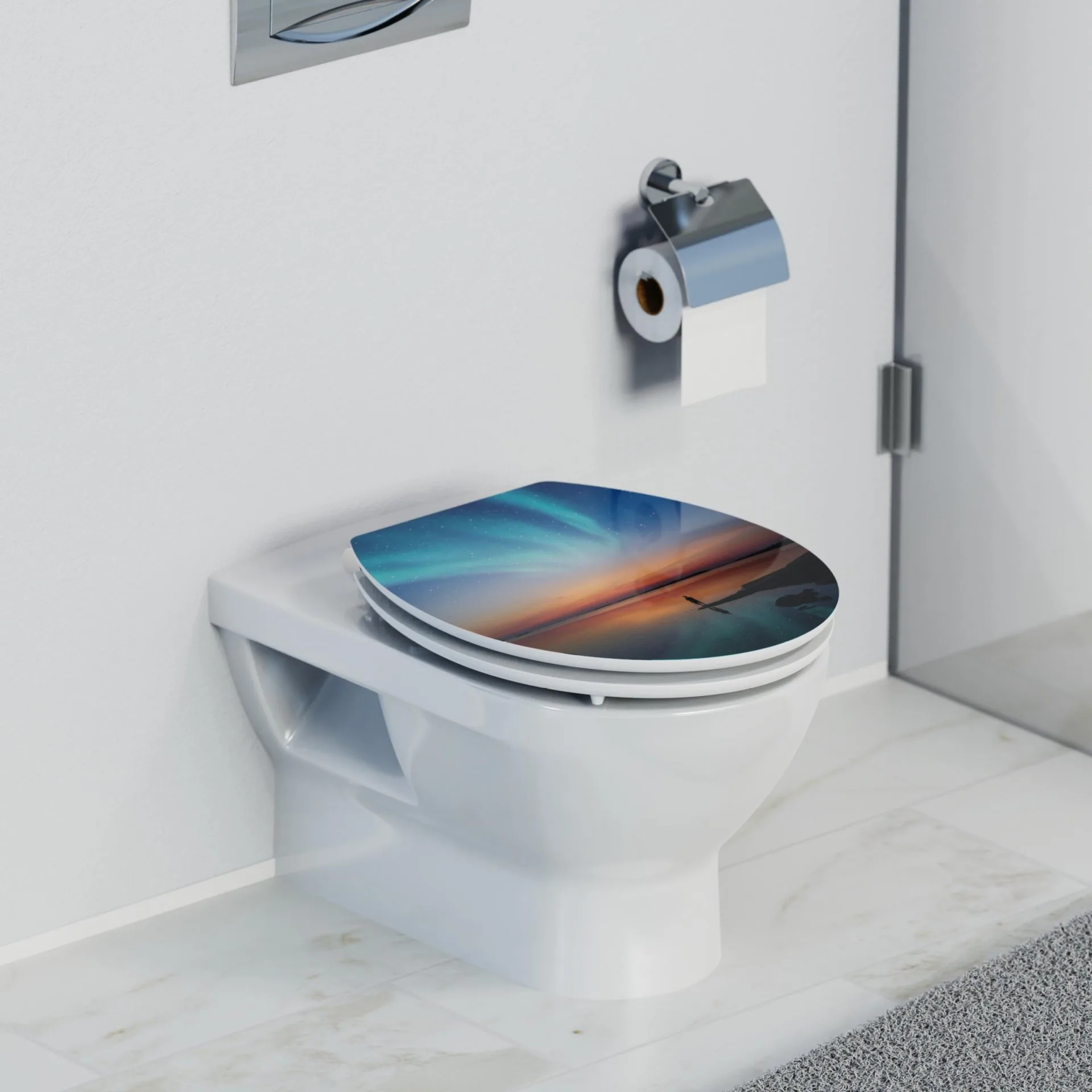 SCHÜTTE POLAR LIGHTS WC-Sitz, MDF HG, mit Absenkautomatik