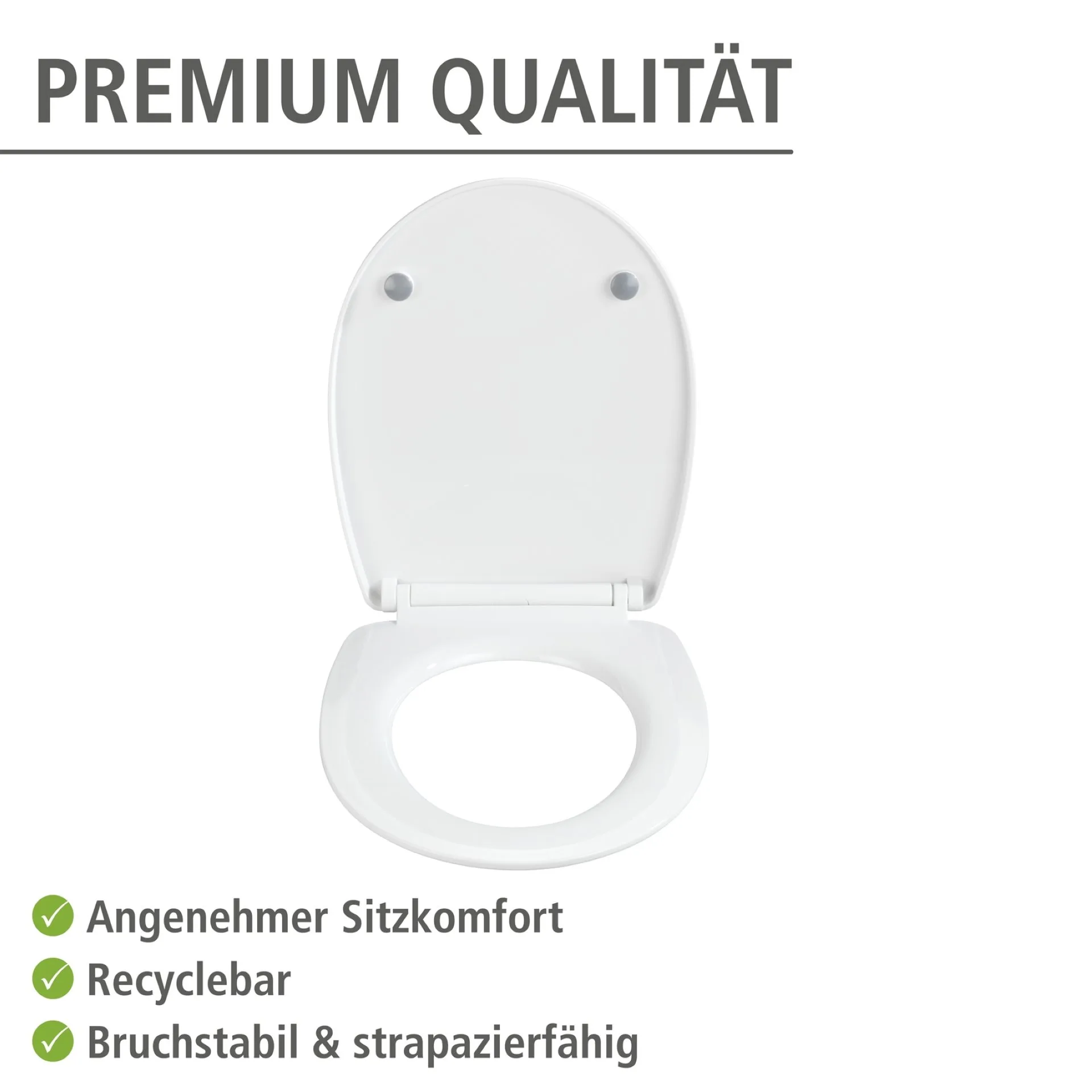 WENKO TAVOLA WC-Sitz, Weiß, mit Absenkautomatik und Schnellbefestigung