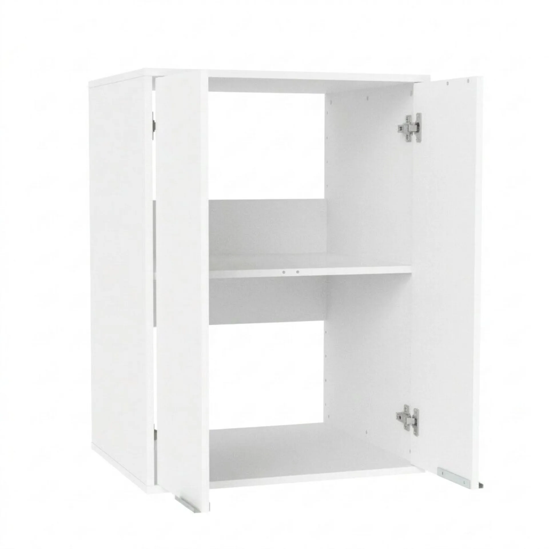 FACKELMANN Waschturm Set 3-teilig 115 cm breit, Weiß, Trockner-/Waschmaschinenschrank + Aufsatzschrank + Putzschrank