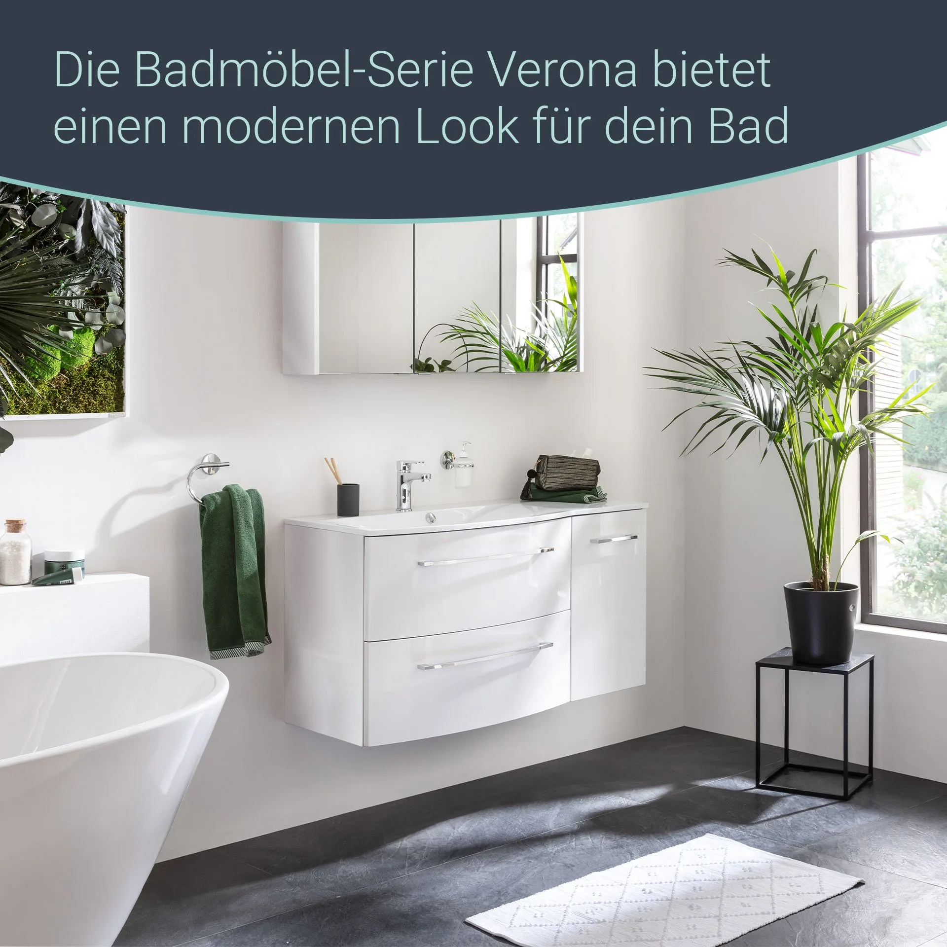 FACKELMANN VERONA Unterschrank 35 cm breit, Weiß Hochglanz, Türanschlag rechts