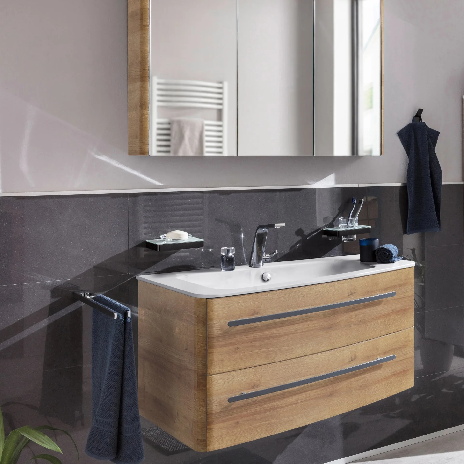 CLASSICO Waschbecken Mineralguss links weiß