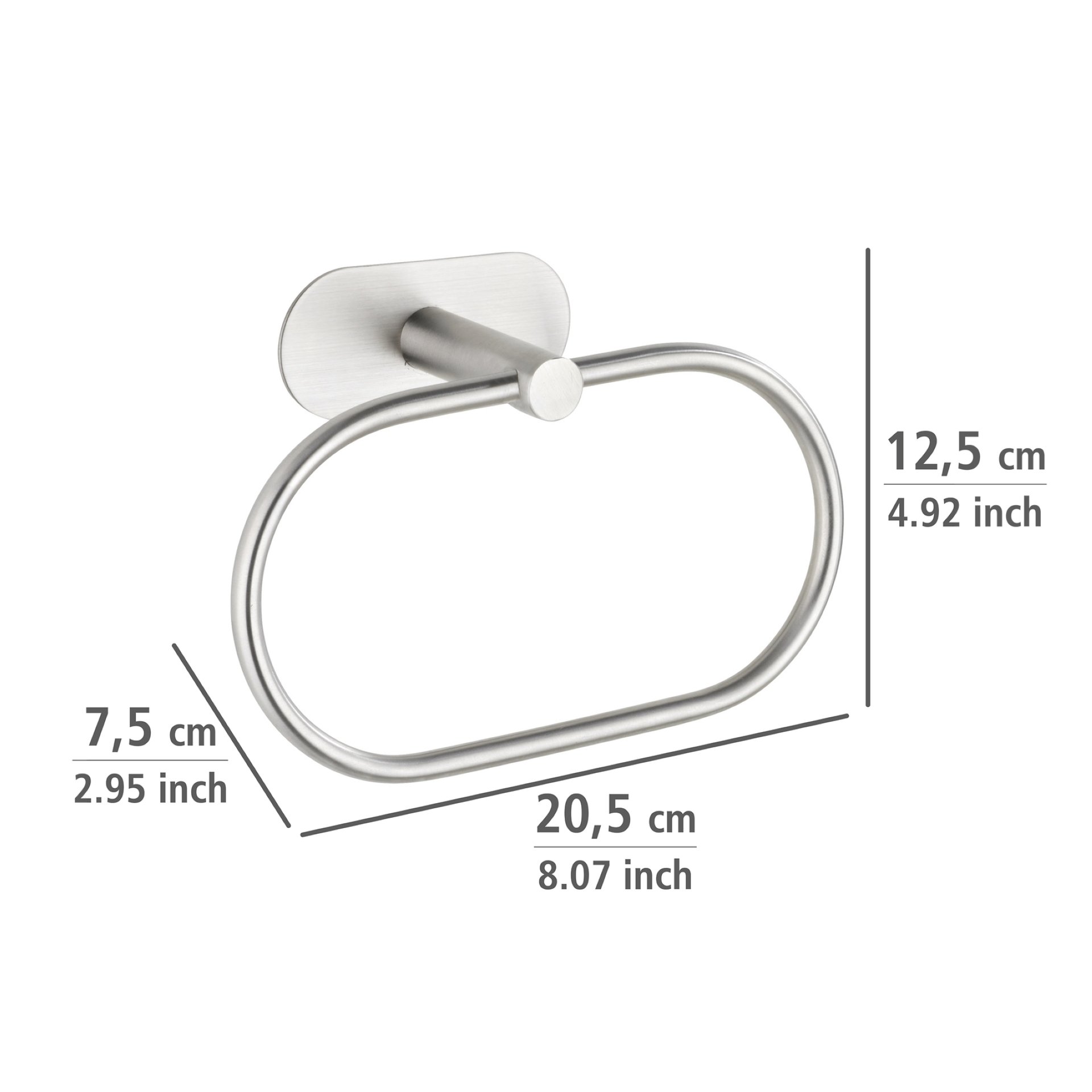 WENKO OREA Handtuchhalter, Chrom matt, Edelstahl rostfrei, Befestigen ohne Bohren