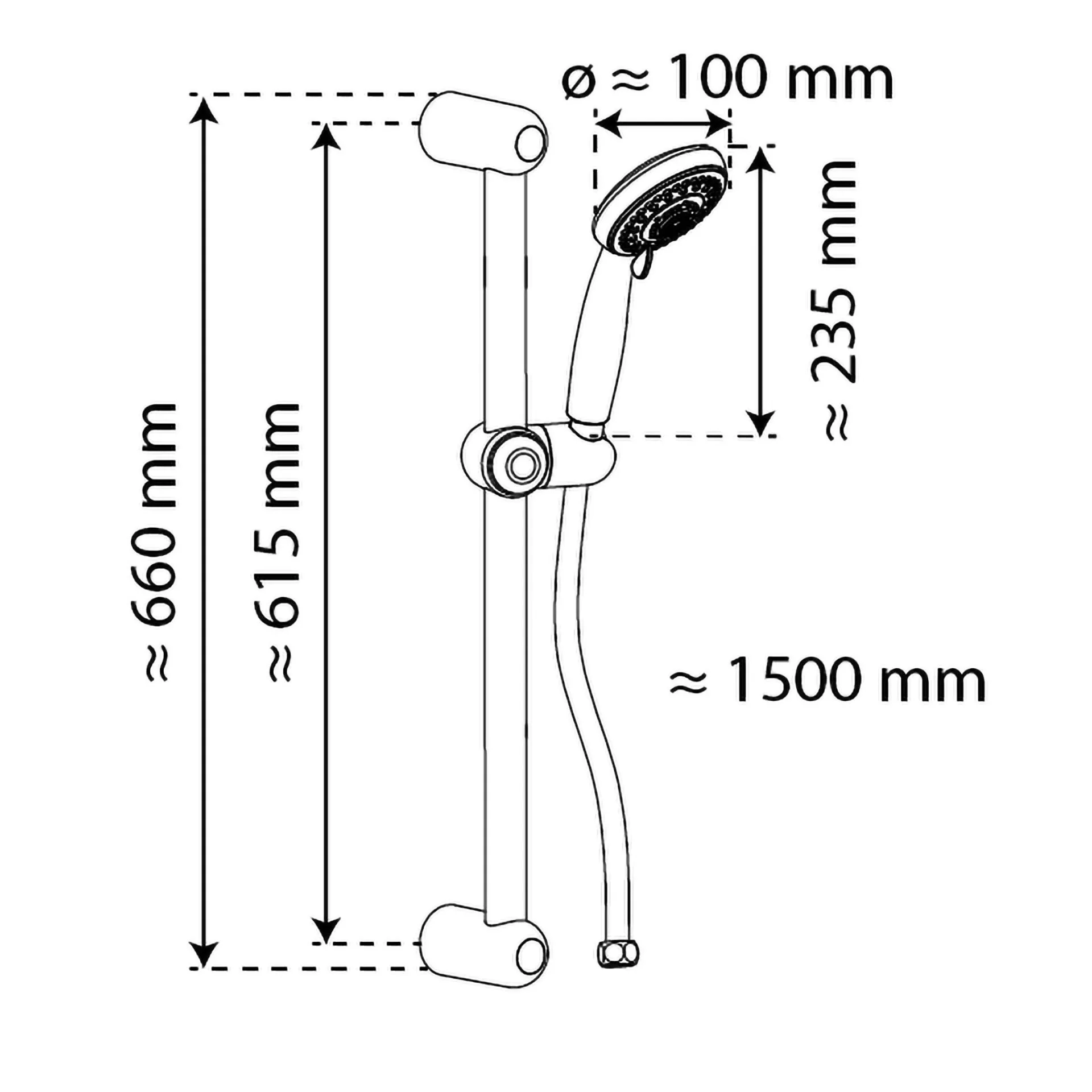EISL VERONA Stangenbrauseset, Chrom