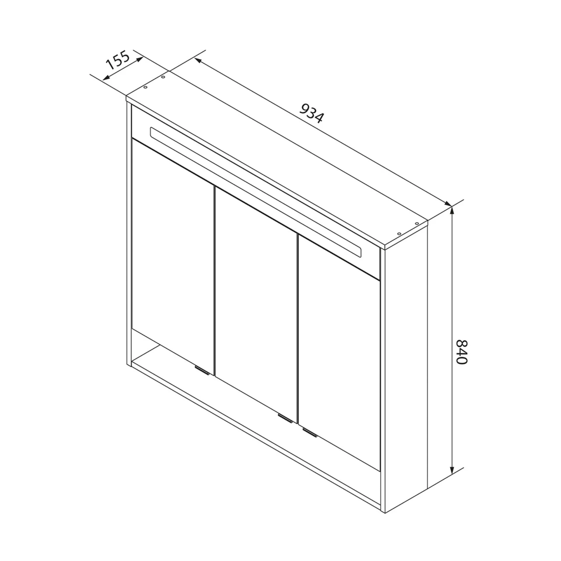 Fackelmann NATURA LED Spiegelschrank, 93,5 cm breit, Braun hell