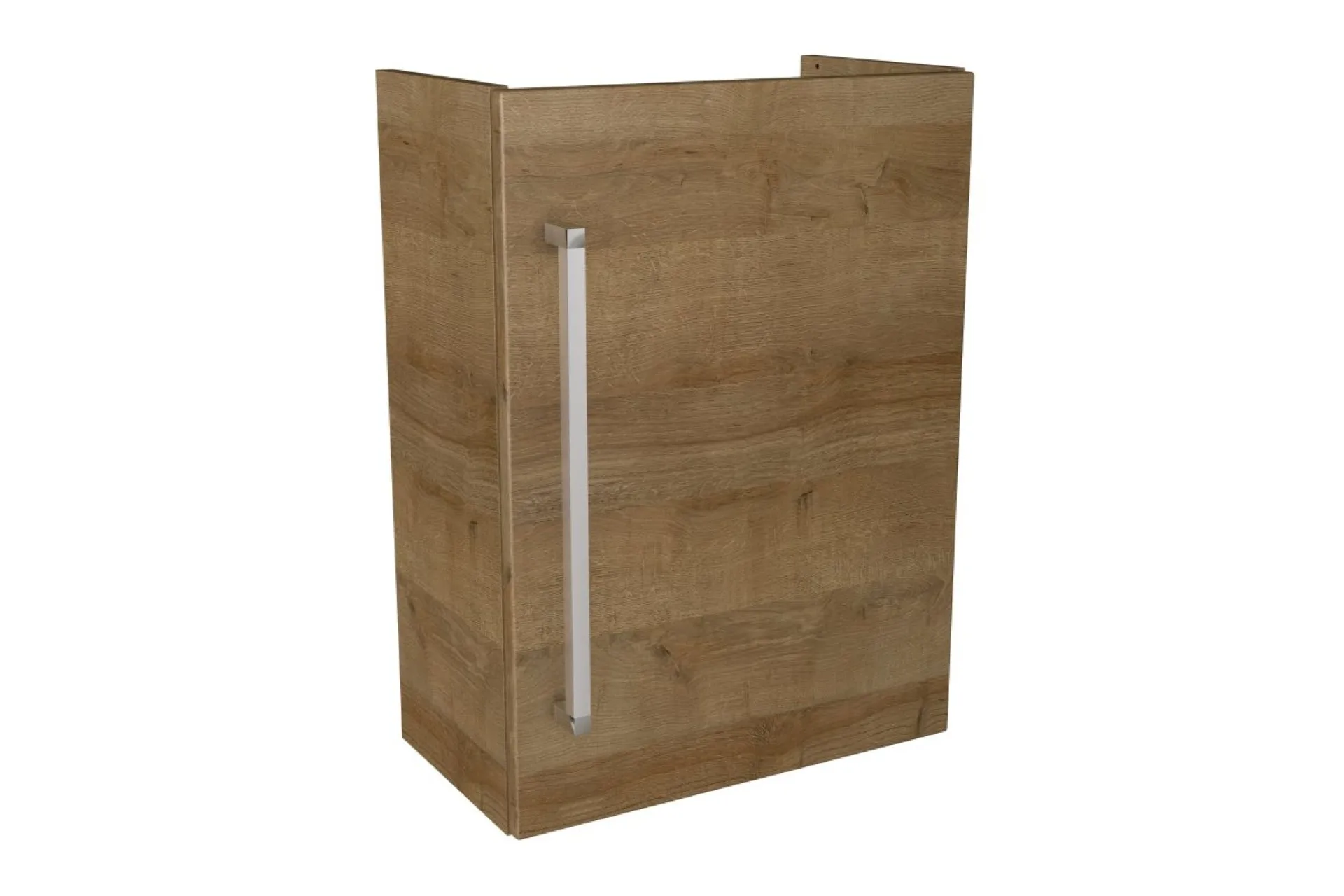 LANZET K3 Waschbeckenunterschrank Gäste WC 44 cm breit, Braun hell, Türanschlag links