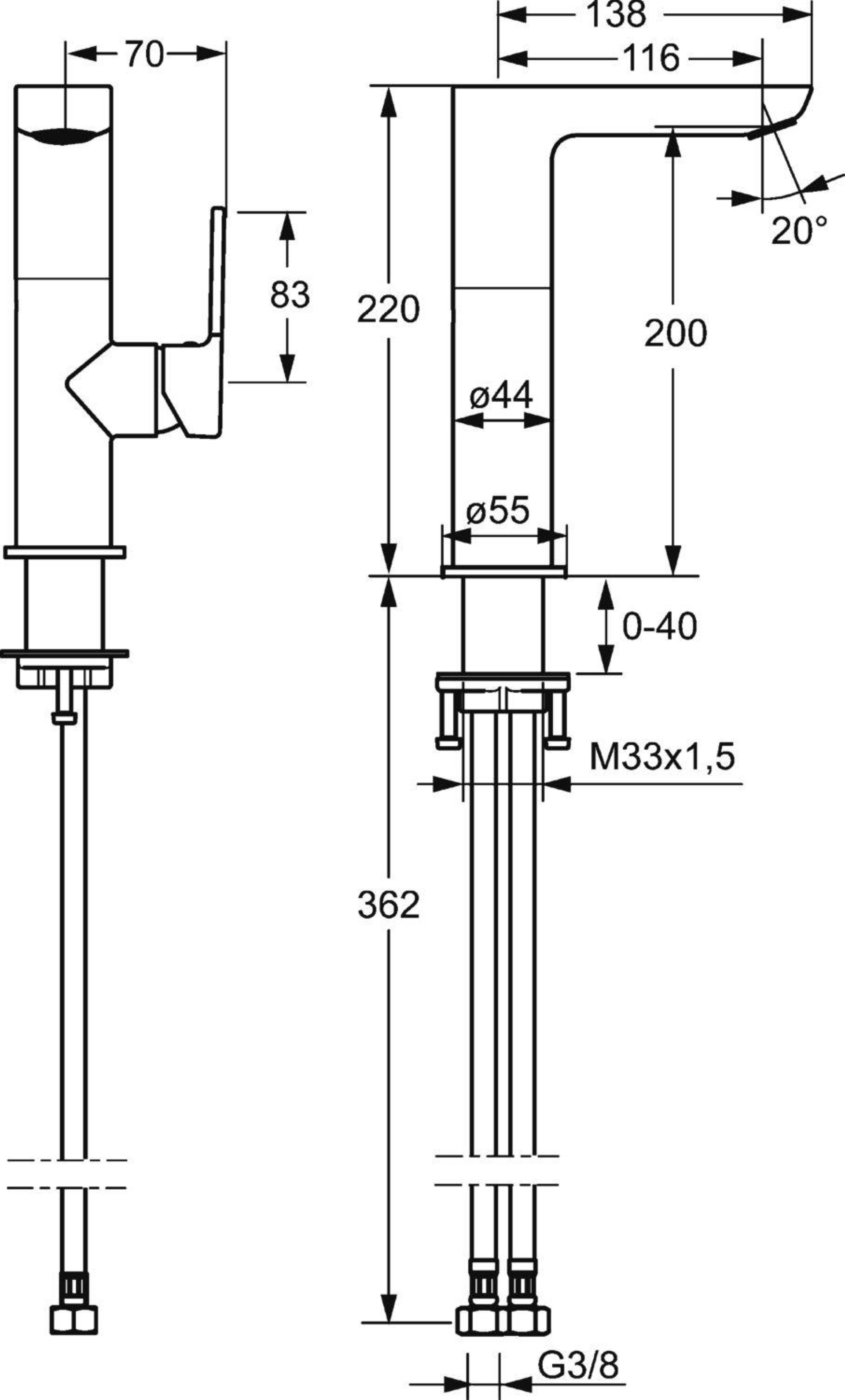 HANSA HANSALIGNA Waschtischarmatur, Chrom, ohne Ablaufgarnitur, Auslauf schwenkbar