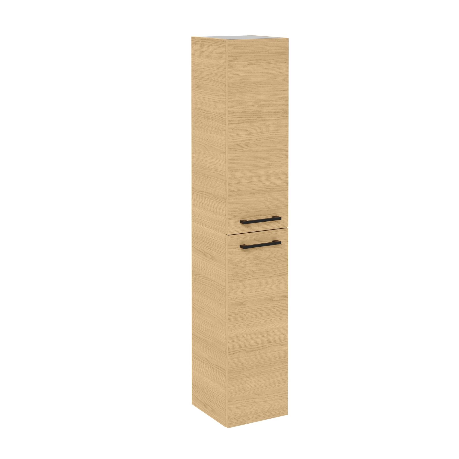 FACKELMANN B.ROUND Hochschrank 30 cm breit, Braun, Türanschlag links