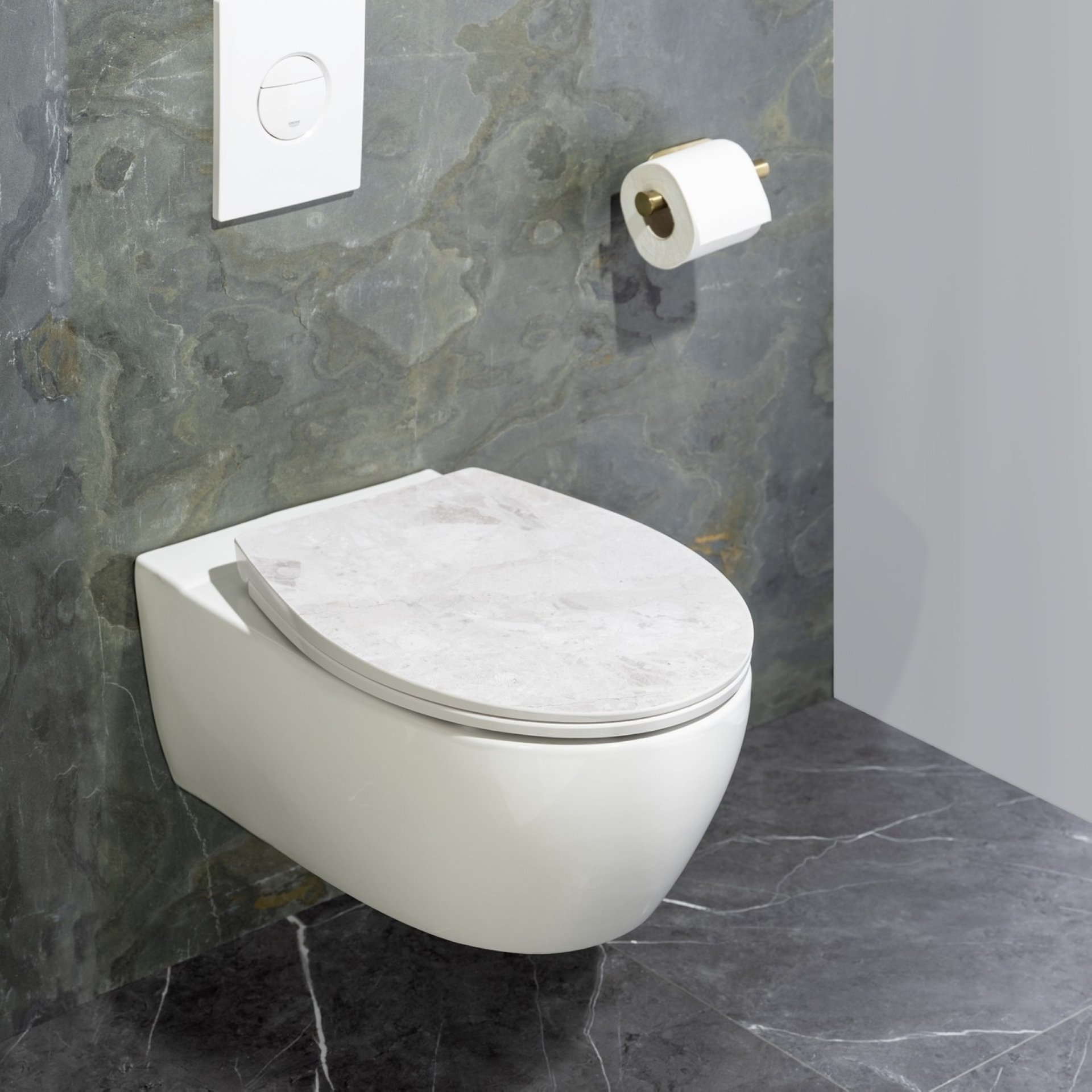 WENKO MARBLE WC-Sitz, Weiß, mit Absenkautomatik