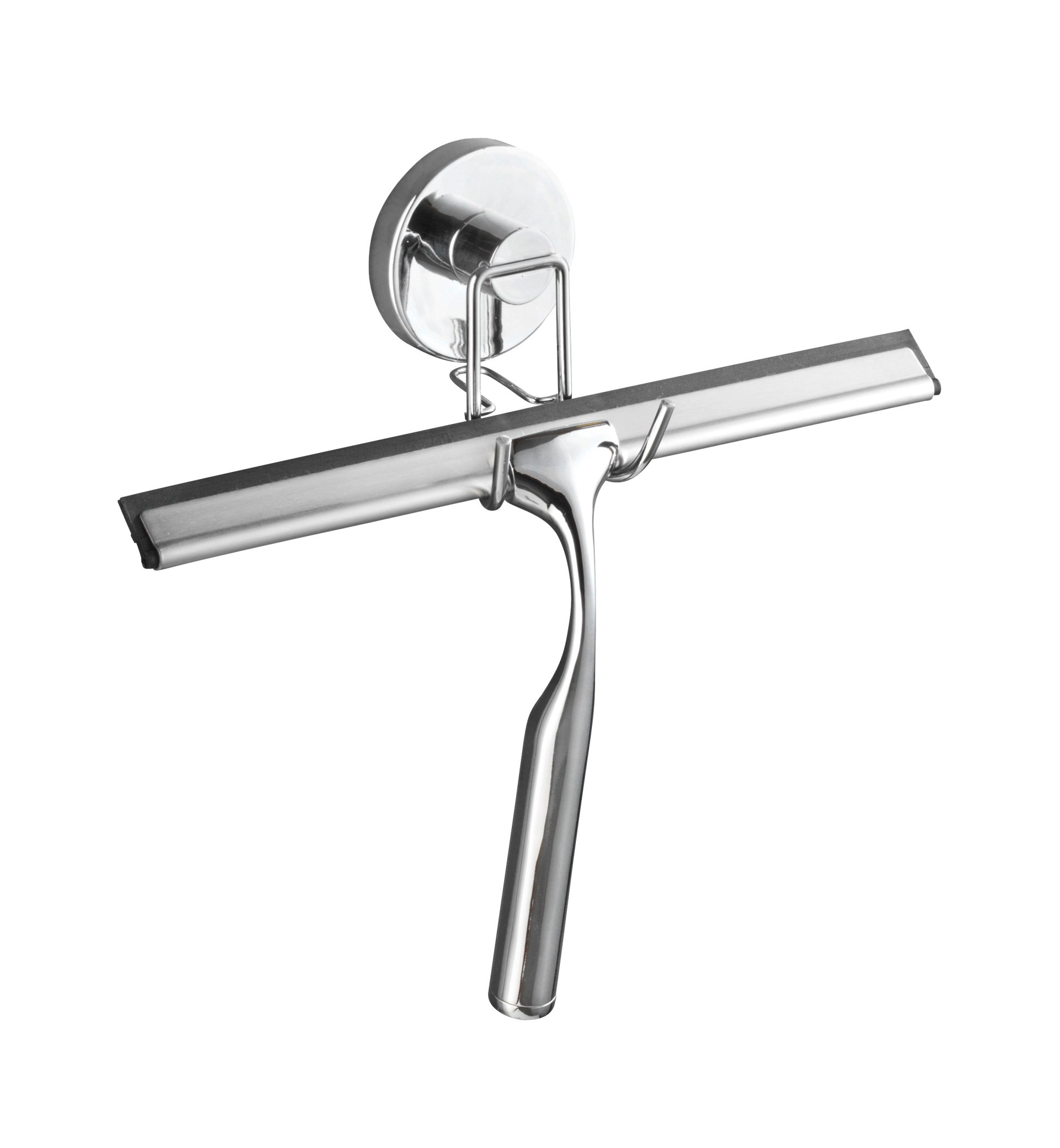 WENKO VACCUM LOC Duschabzieher, Chrom, mit Halterung, Befestigen ohne Bohren