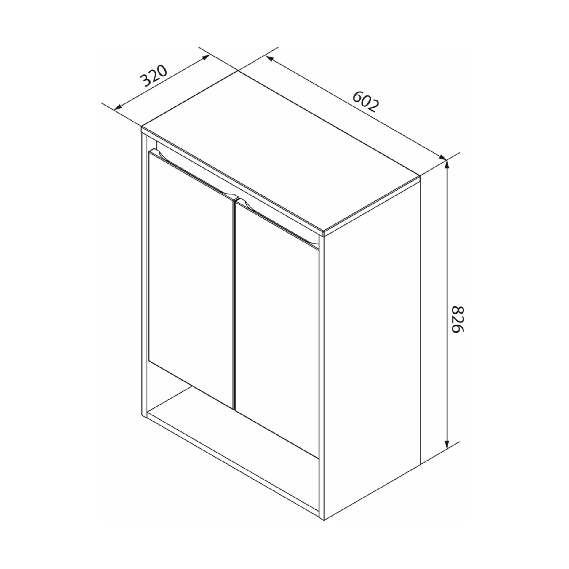 Fackelmann NATURA Doppel Midischrank 60,5 cm breit, Braun hell