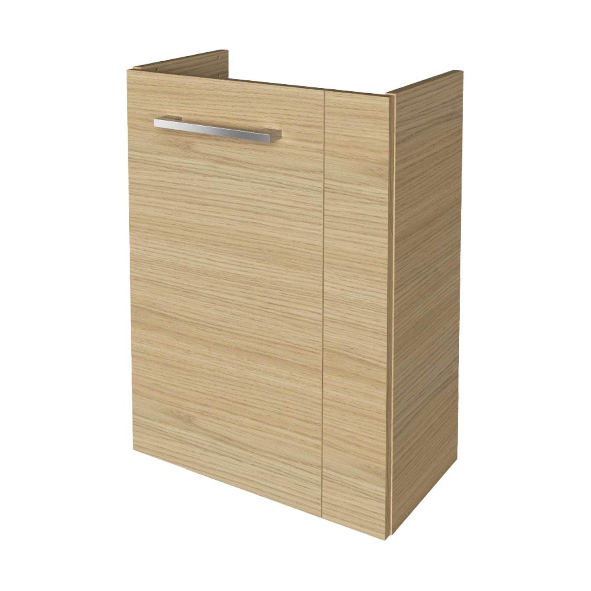 FACKELMANN SBC B.STYLE Waschbeckenunterschrank Gäste WC 45 cm breit, Braun, Türanschlag links
