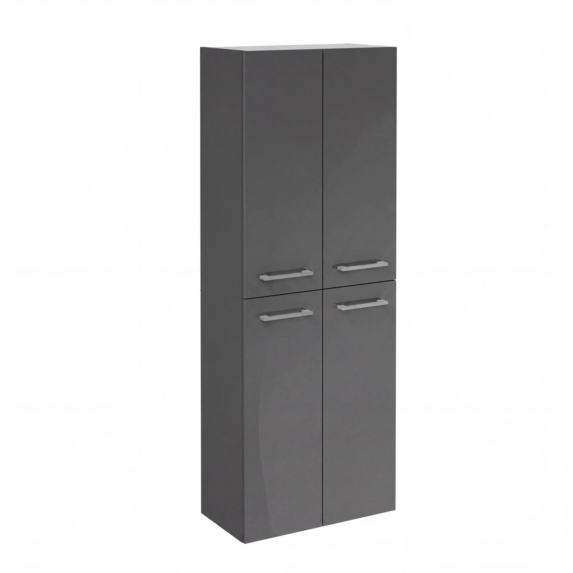 FACKELMANN B.ROUND Doppel Hochschrank 60 cm breit, Anthrazit, mit Wäschekorb