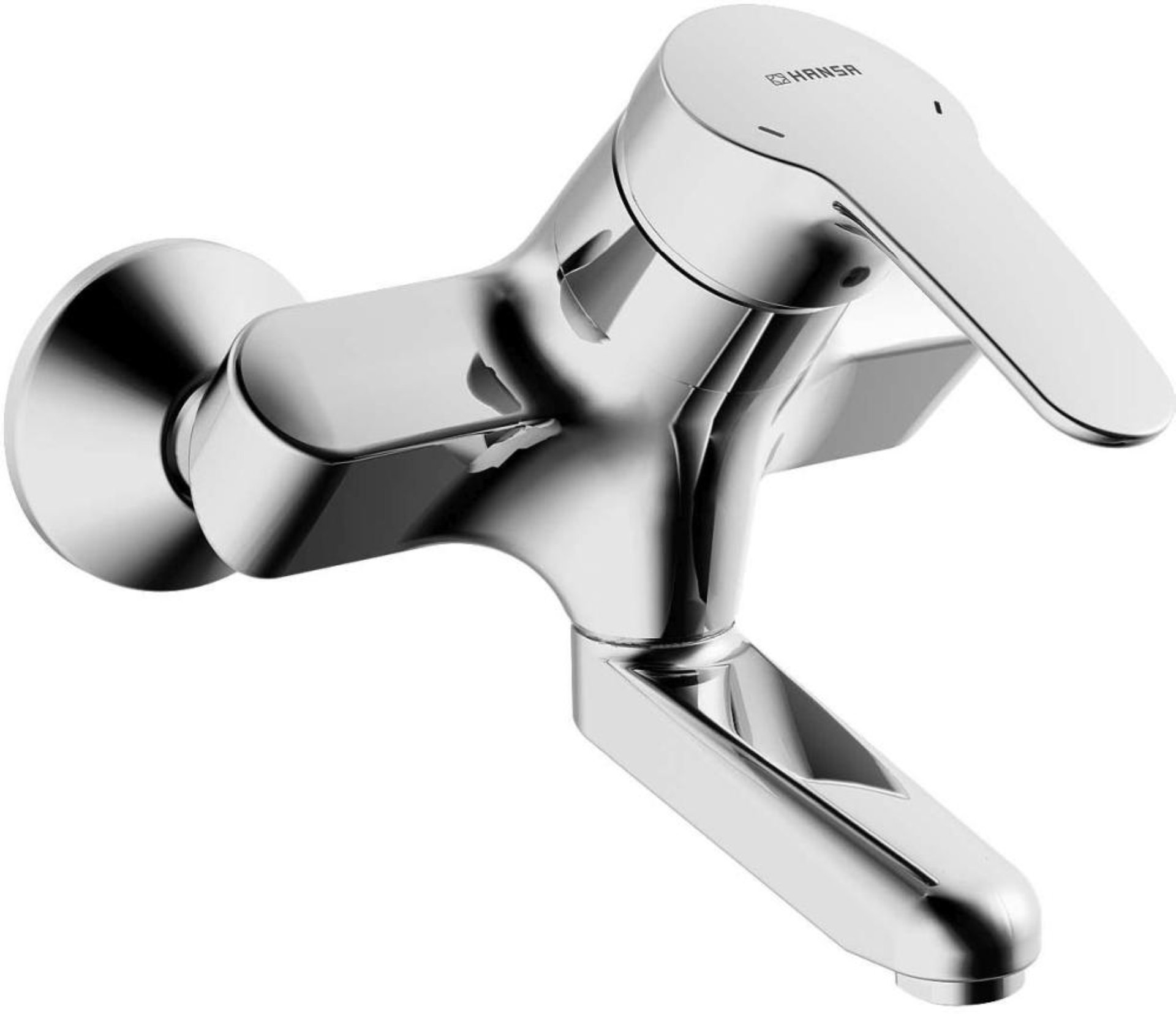 HANSA HANSAMIX Waschtischarmatur, Chrom, zur Wandmontage, mit absperrbarem S-Anschluss