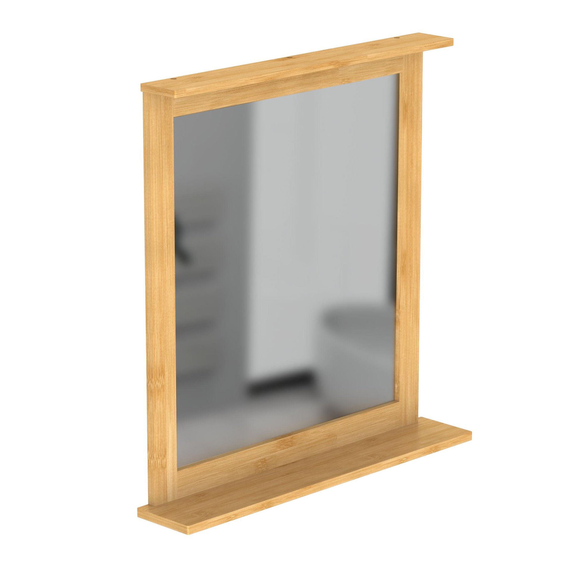 EISL BAMBUS Badspiegel 67 cm breit, Braun, mit Ablage