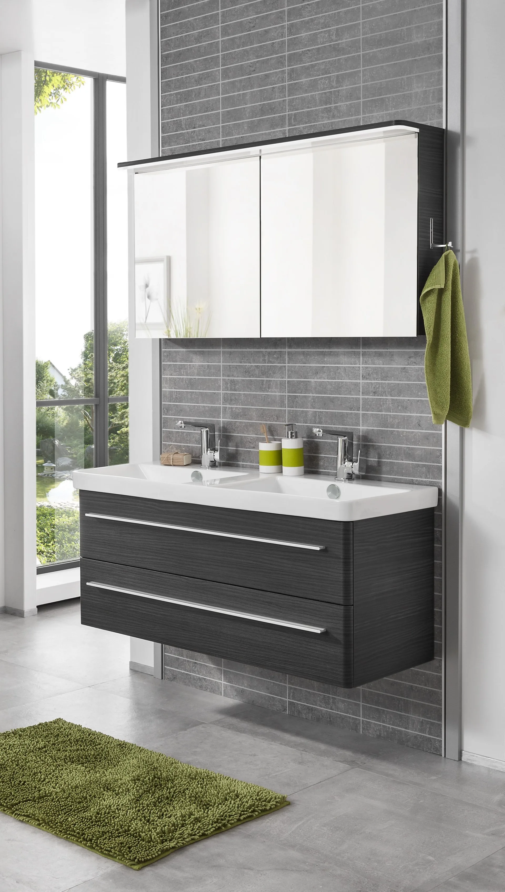 LANZET K8 Waschtischunterschrank 116 cm Schwarz