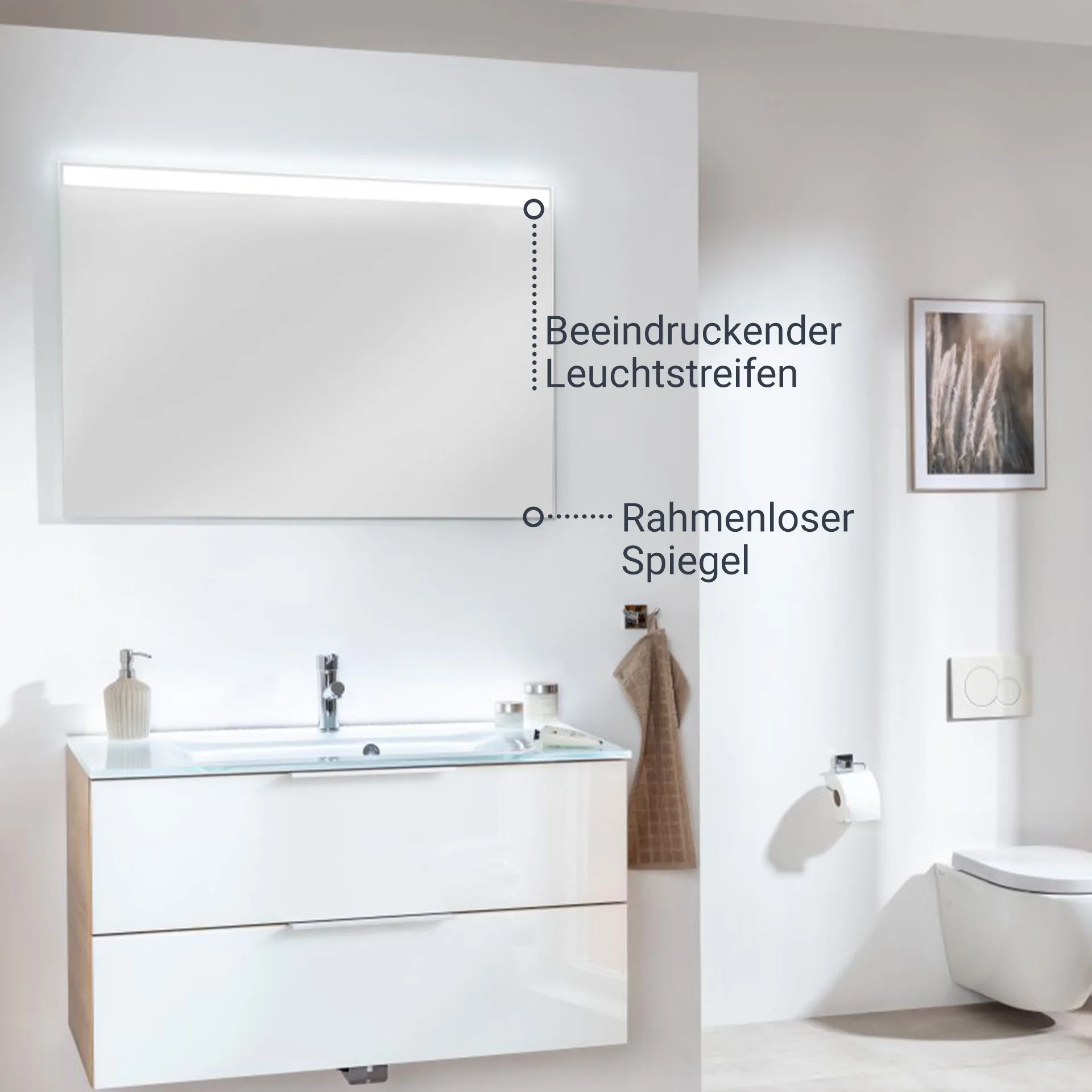 FACKELMANN B.BRILLANT LED Spiegel 100 cm breit